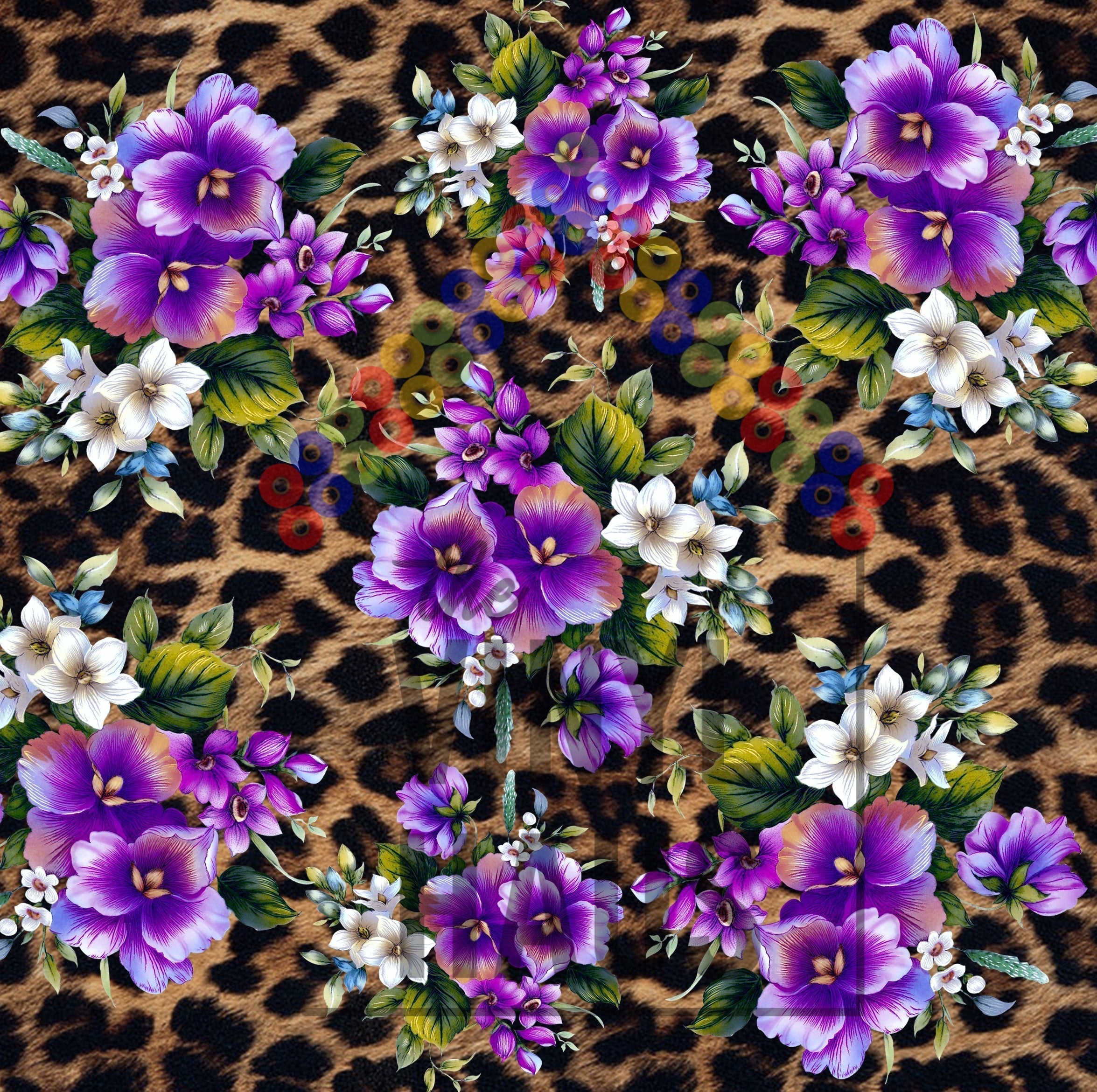 Cheetah Floral Pattern Vinyl 12" x 12" - The Vinyl Haus Main image