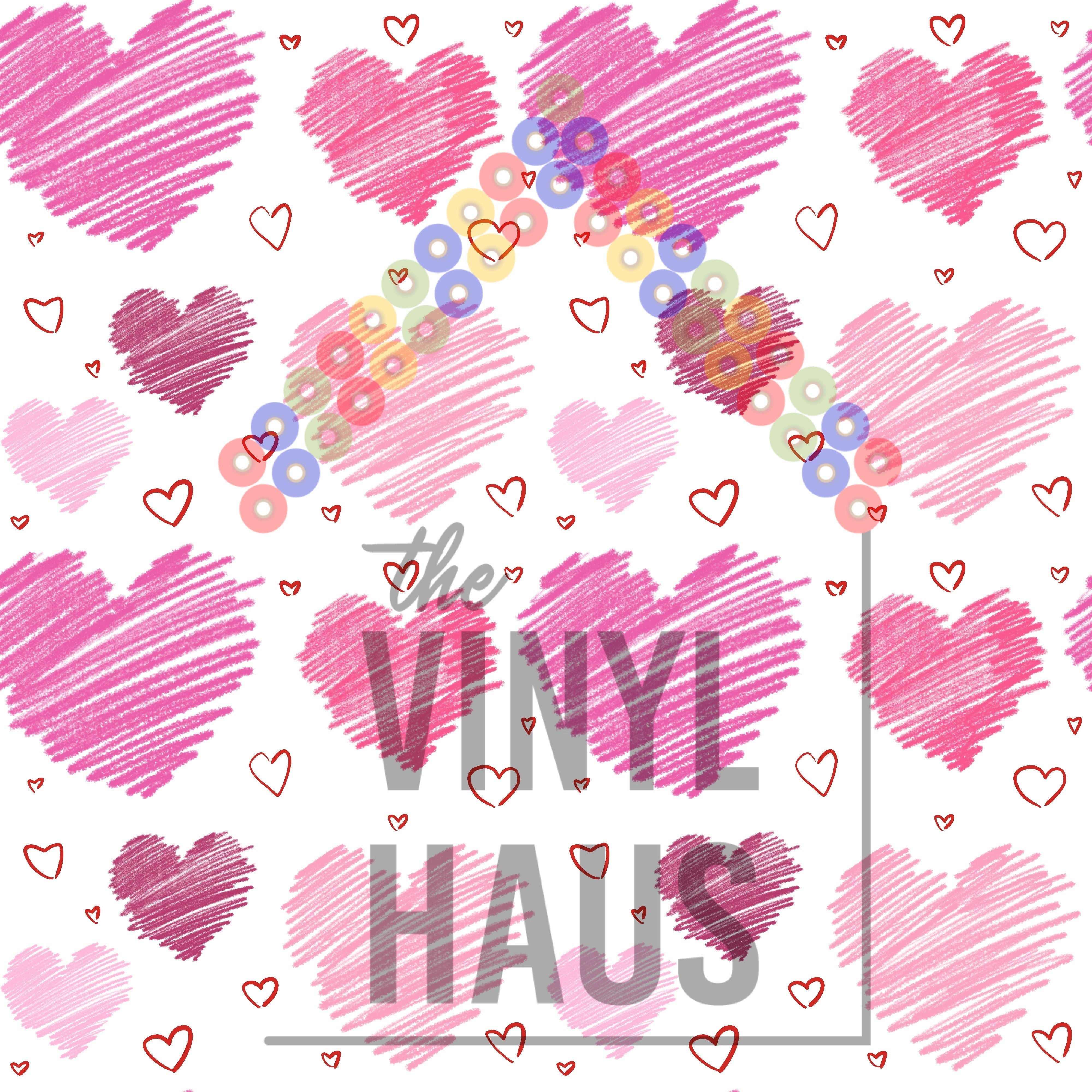 Valentines Day HeartsPattern Vinyl 12" x 12" - The Vinyl Haus Main image