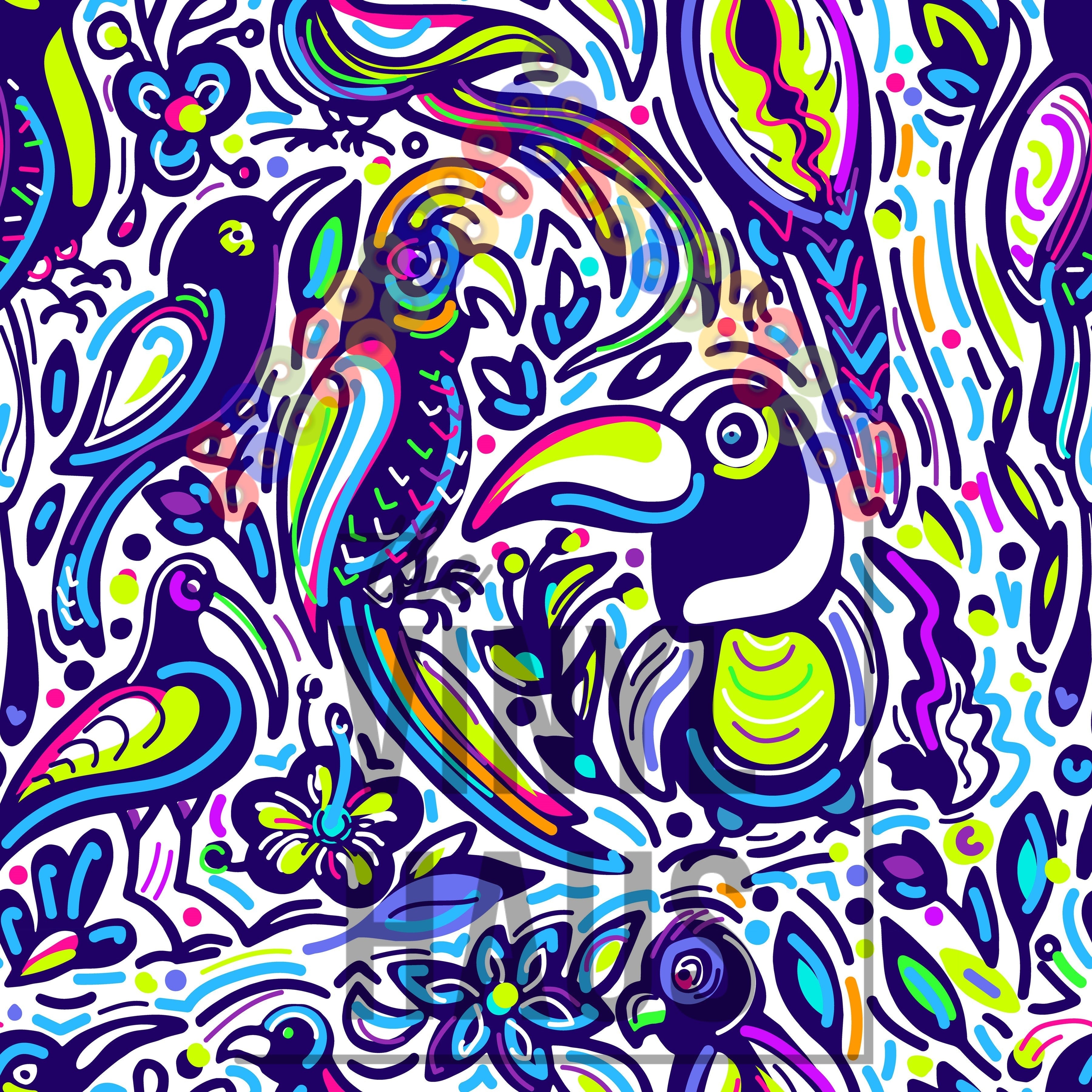 Blue Toucan Pattern Vinyl 12" x 12" - The Vinyl Haus Main image
