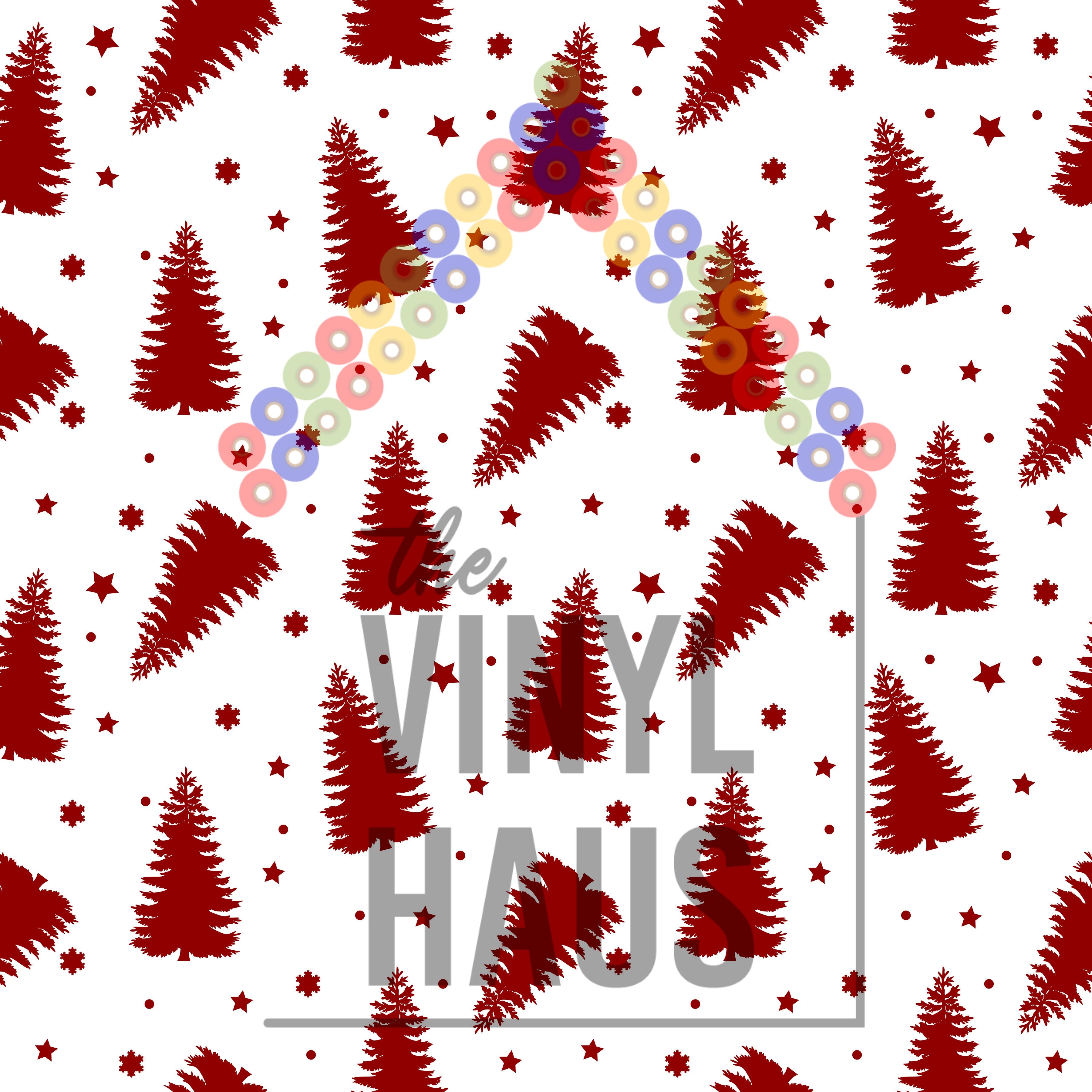 Christmas Tree Pattern Vinyl 12" x 12" - The Vinyl Haus Main image