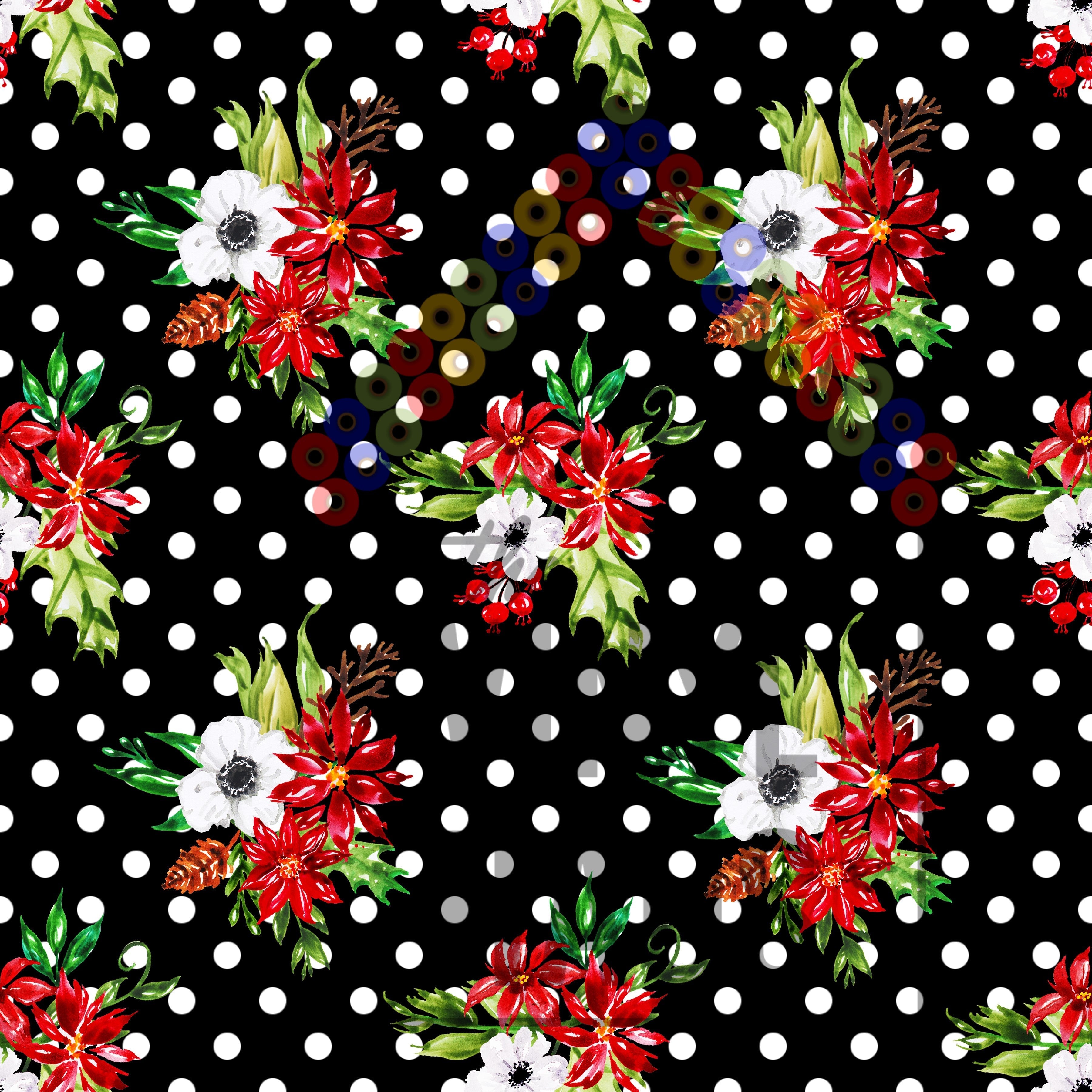 Christmas Poinsettia Pattern Vinyl 12" x 12" - The Vinyl Haus Main image