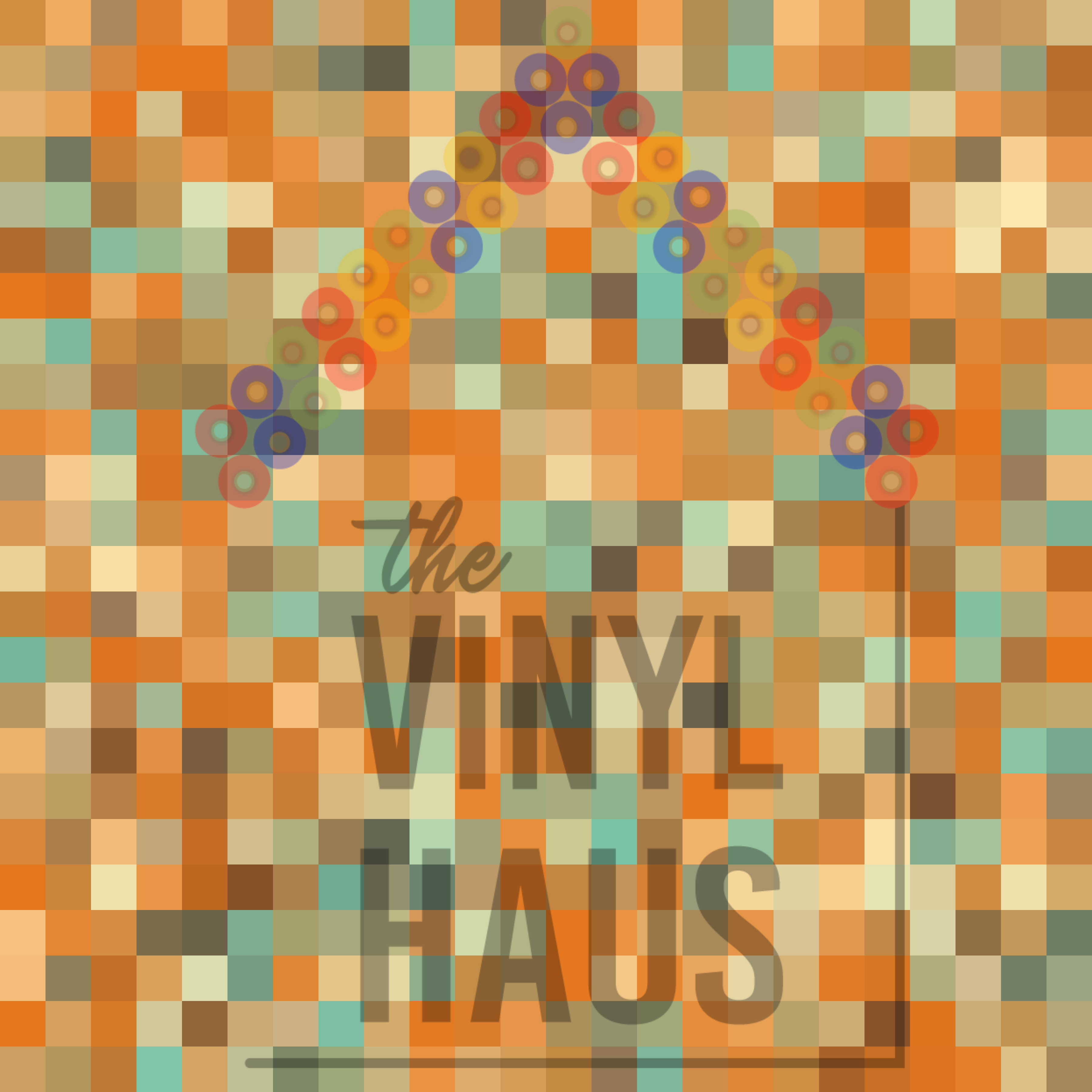 Pixels Orange and Turquoise Pattern Vinyl 12" x 12" - The Vinyl Haus Main image