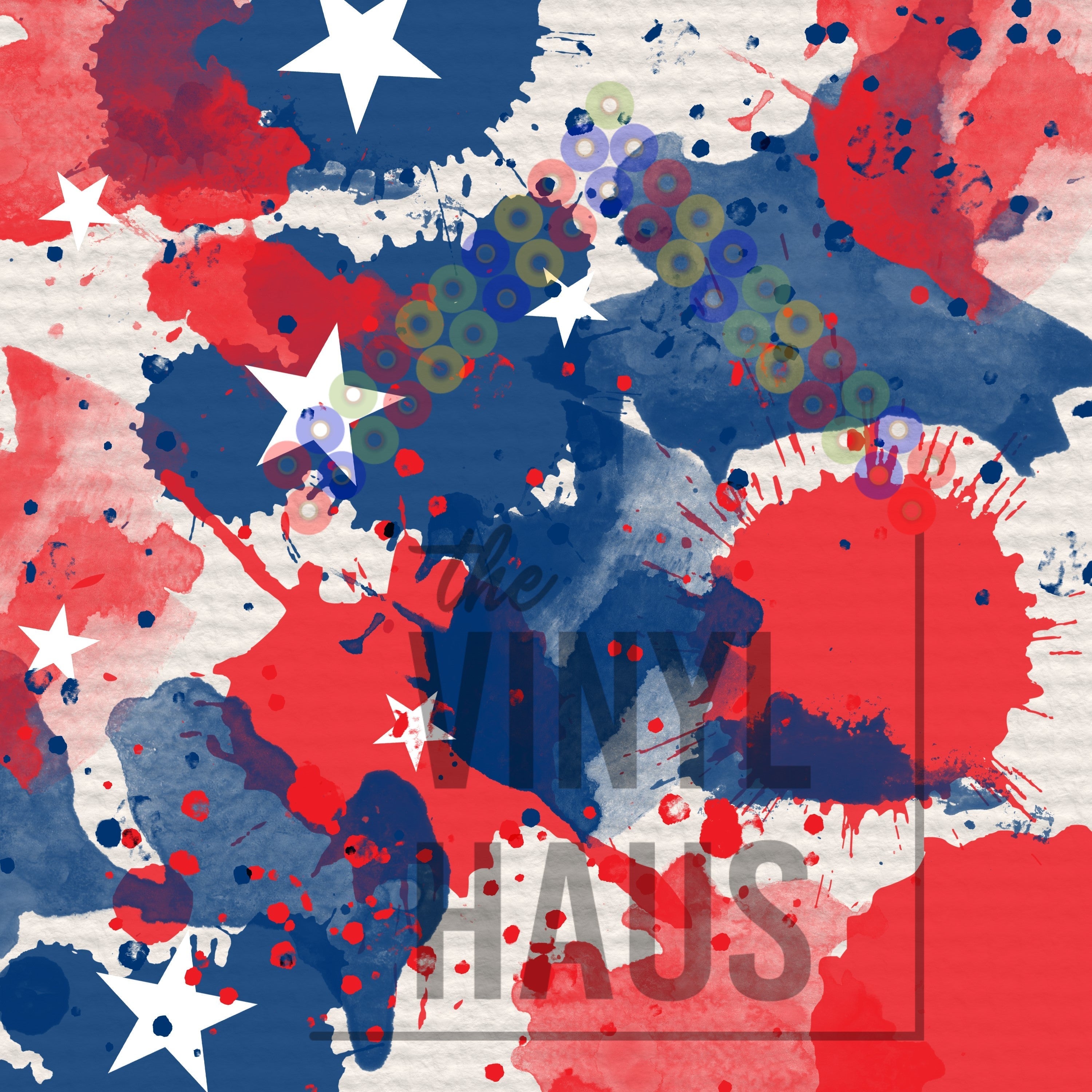 4th Of July Tie Dye Pattern Vinyl 12" x 12" - The Vinyl Haus Main image