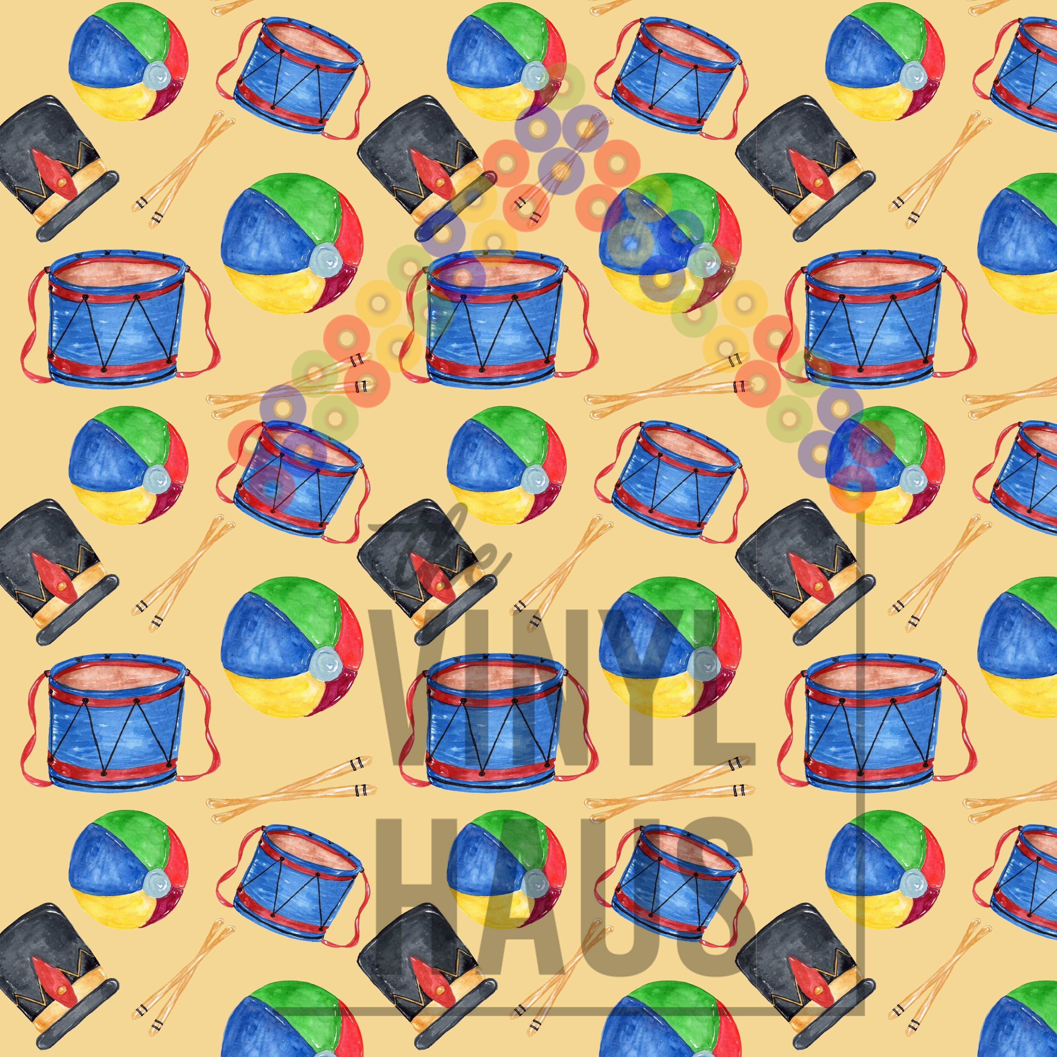 Vintage Toys Pattern Vinyl 12" x 12" - The Vinyl Haus Main image
