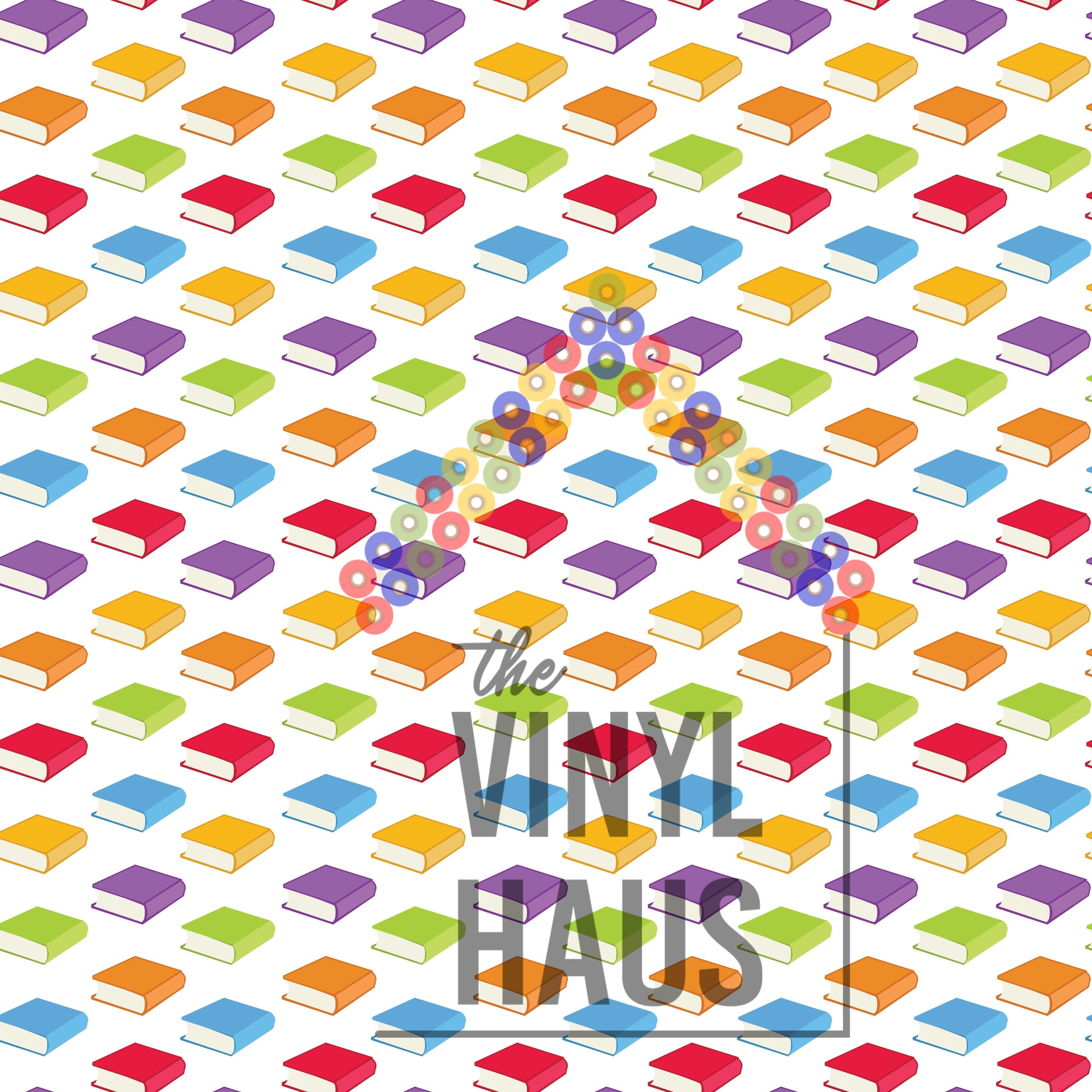 Small Books Pattern Vinyl 12" x 12" - The Vinyl Haus Main image
