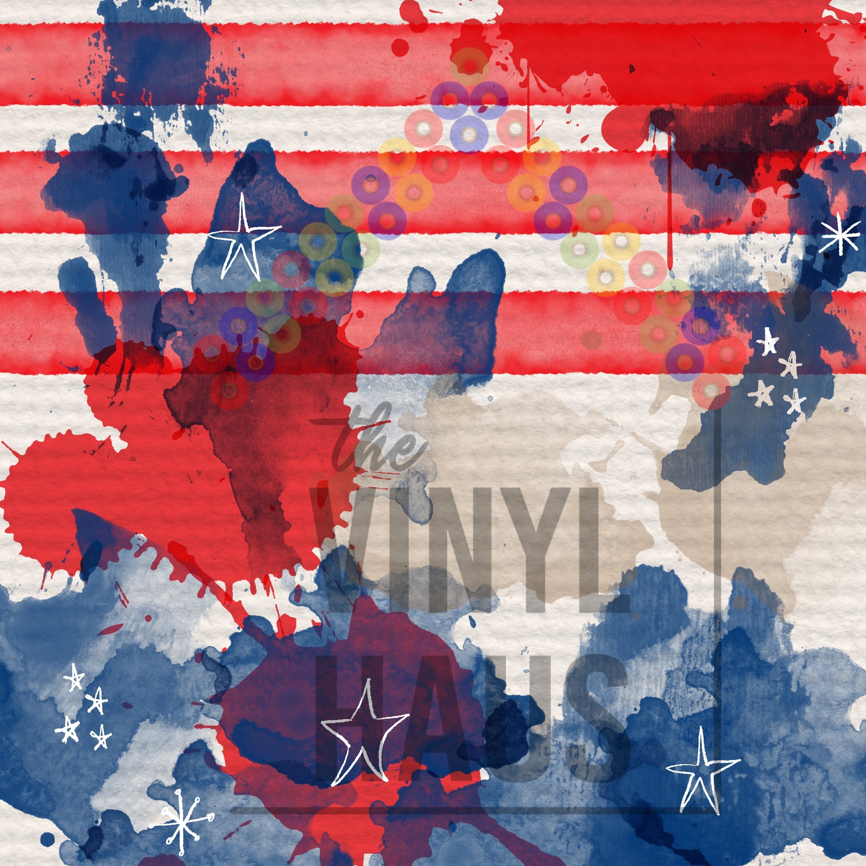 4th Of July Tie Dye Pattern Vinyl 12" x 12" - The Vinyl Haus Main image