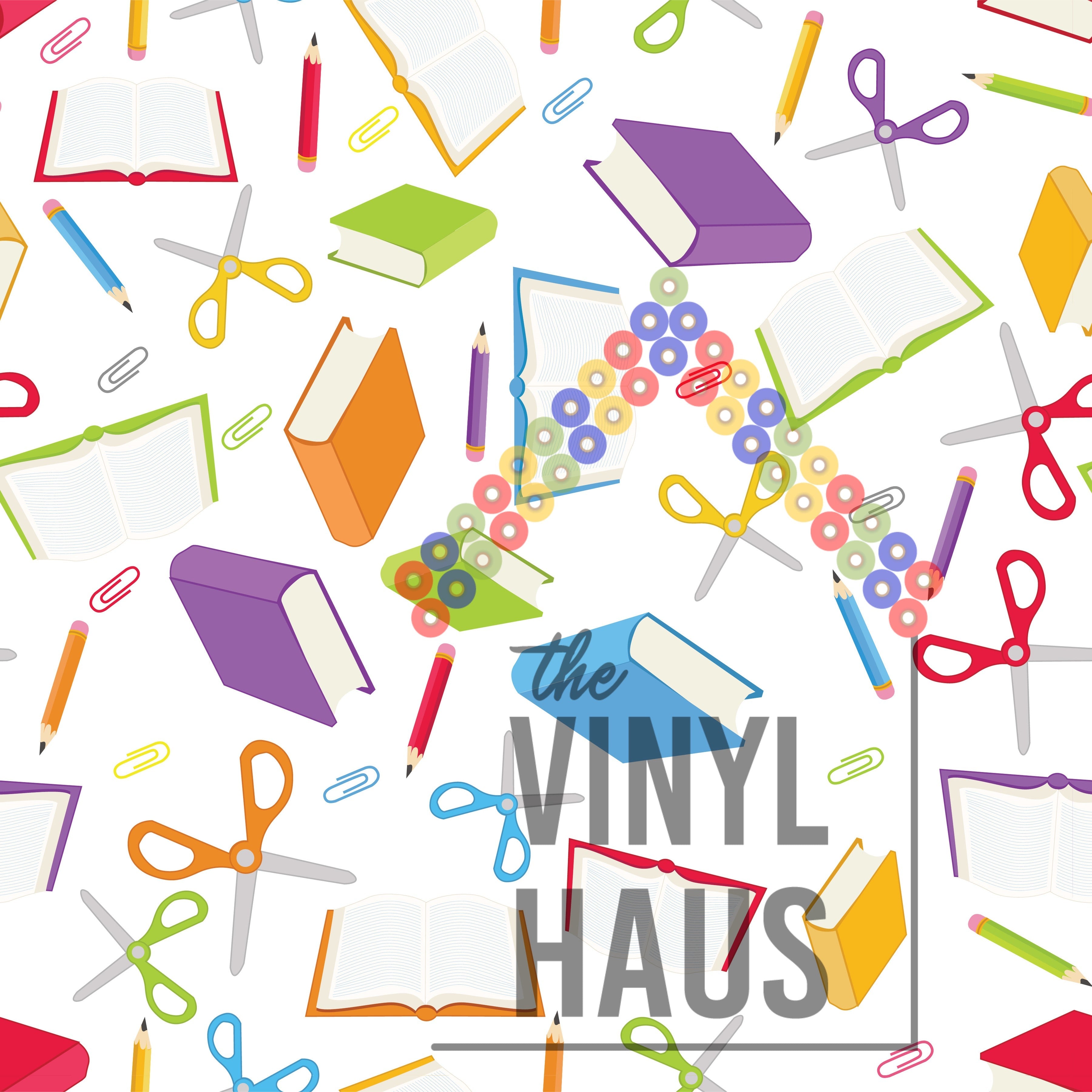 School Symbols Pattern Vinyl 12" x 12" - The Vinyl Haus