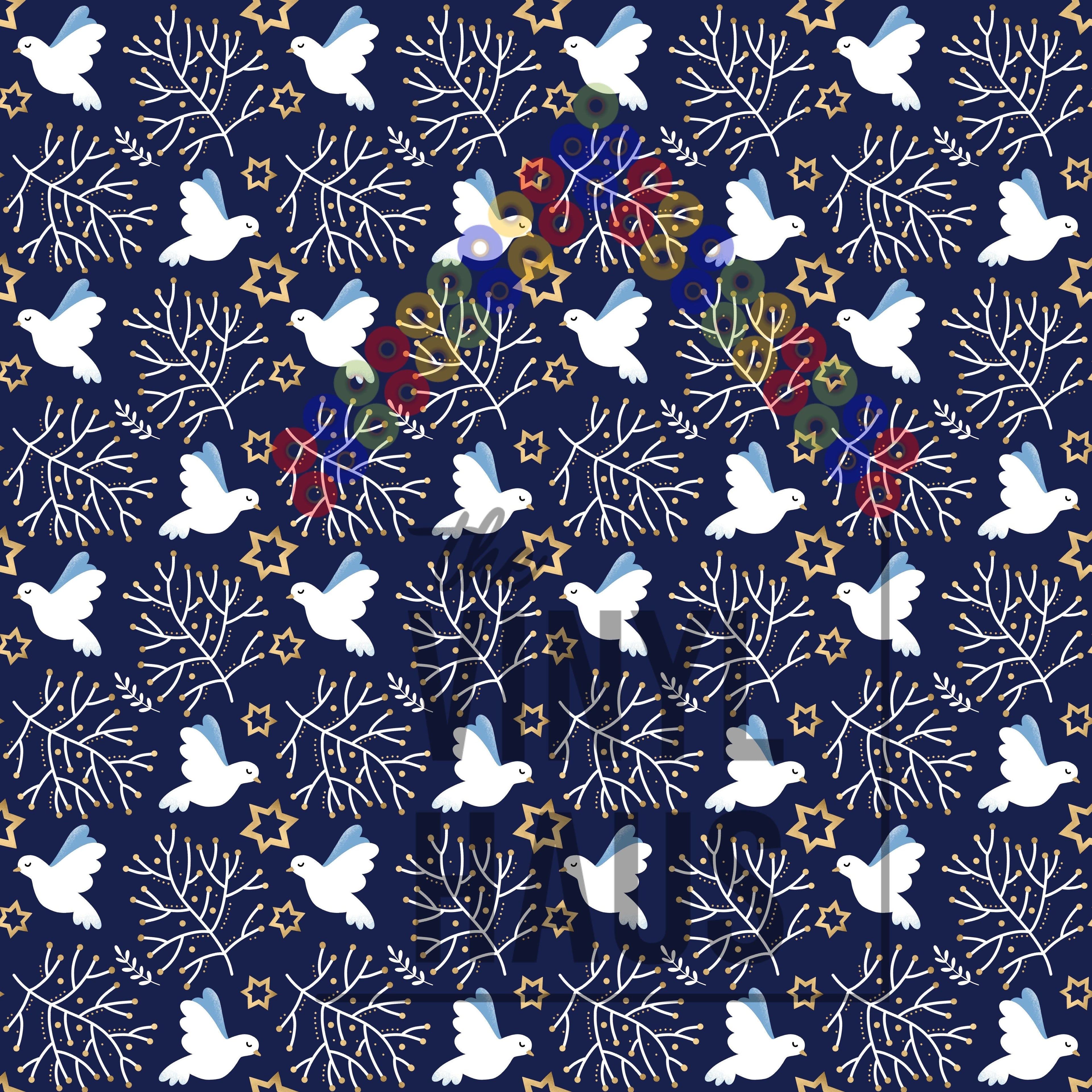 Hanukkah Pattern Vinyl 12" x 12" - The Vinyl Haus