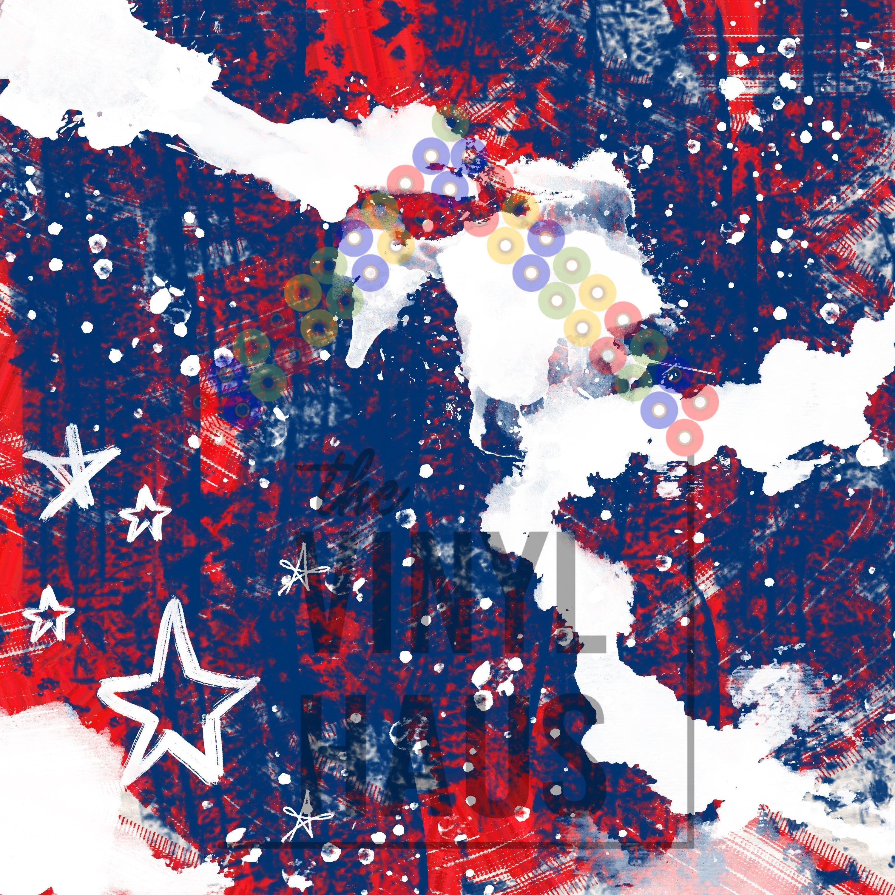 4th Of July Tie Dye Pattern Vinyl 12" x 12" - The Vinyl Haus Main image