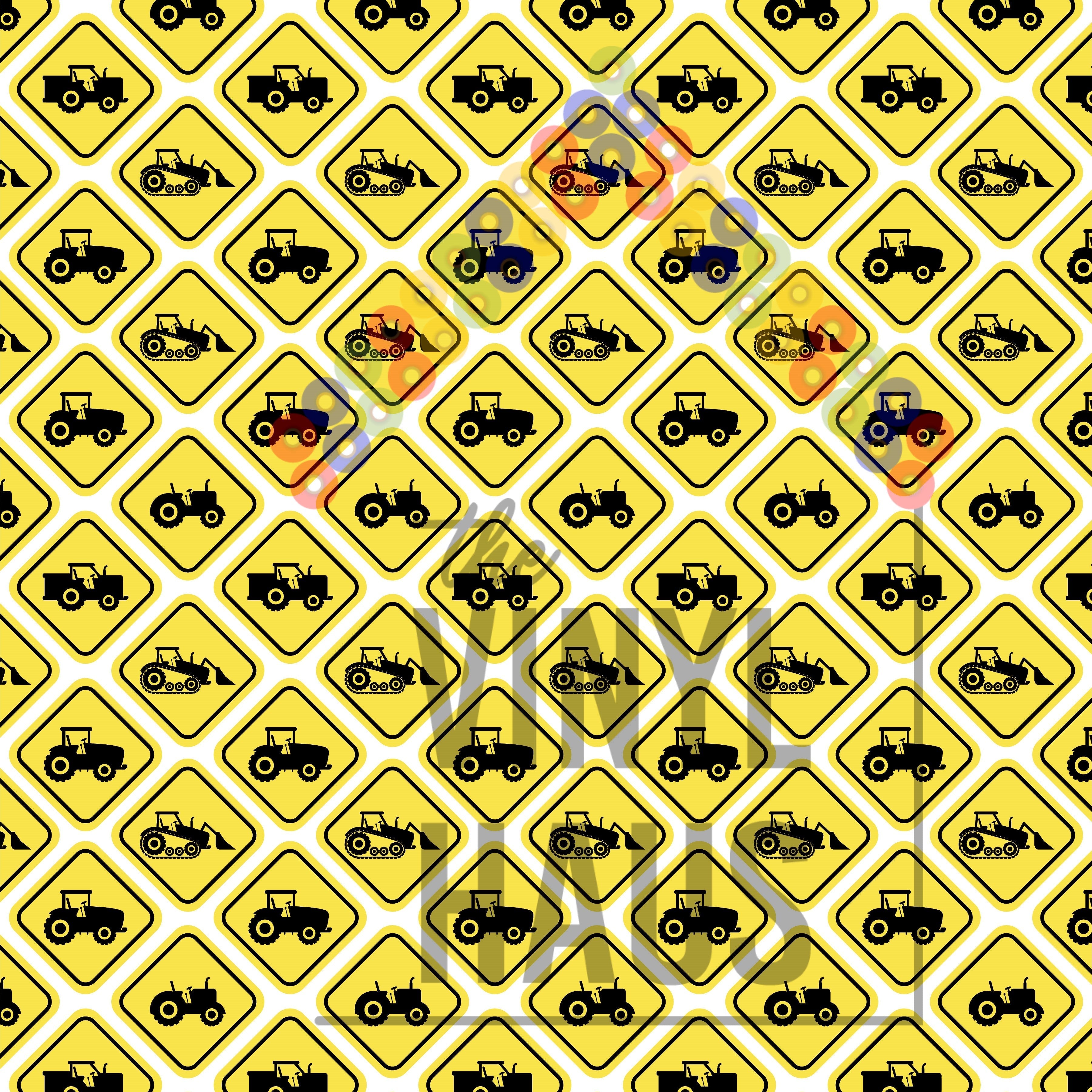 Tractor Signs Pattern Vinyl 12" x12" - The Vinyl Haus