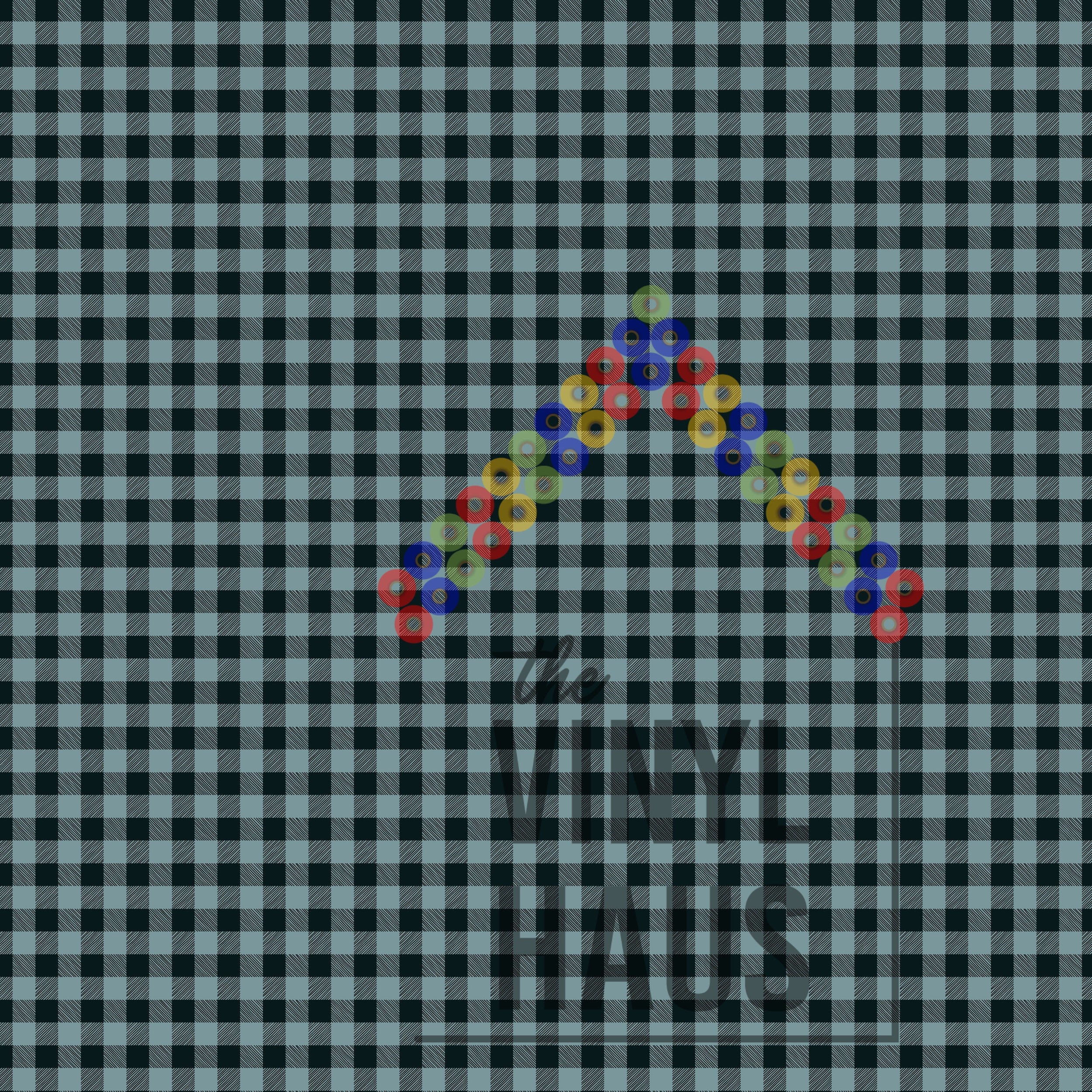 Teal Blue Buffalo Plaid Vinyl 12" x 12" - The Vinyl Haus Main image