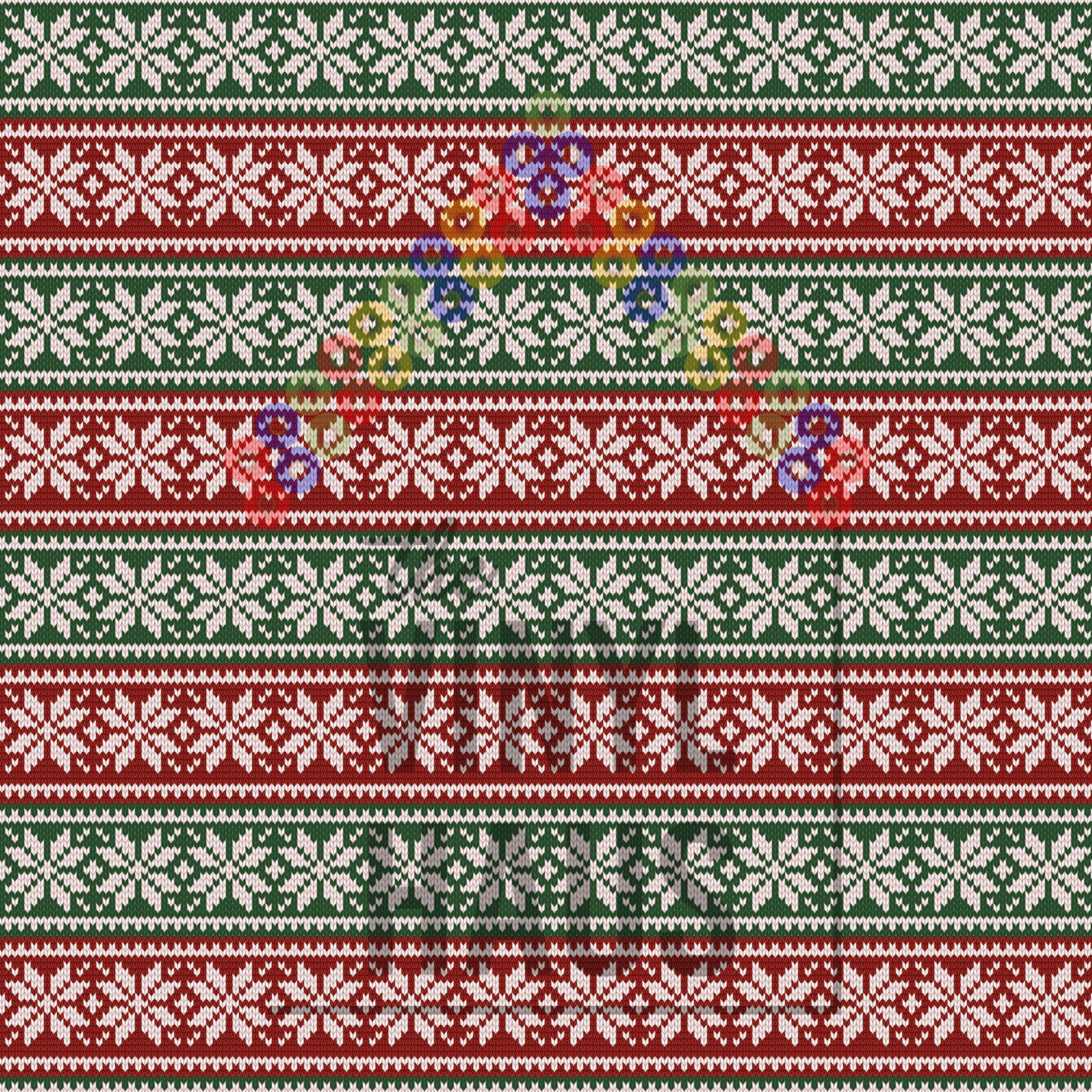 Ugly Sweater Christmas Snowflakes Pattern Vinyl 12" x 12" - The Vinyl Haus Main image