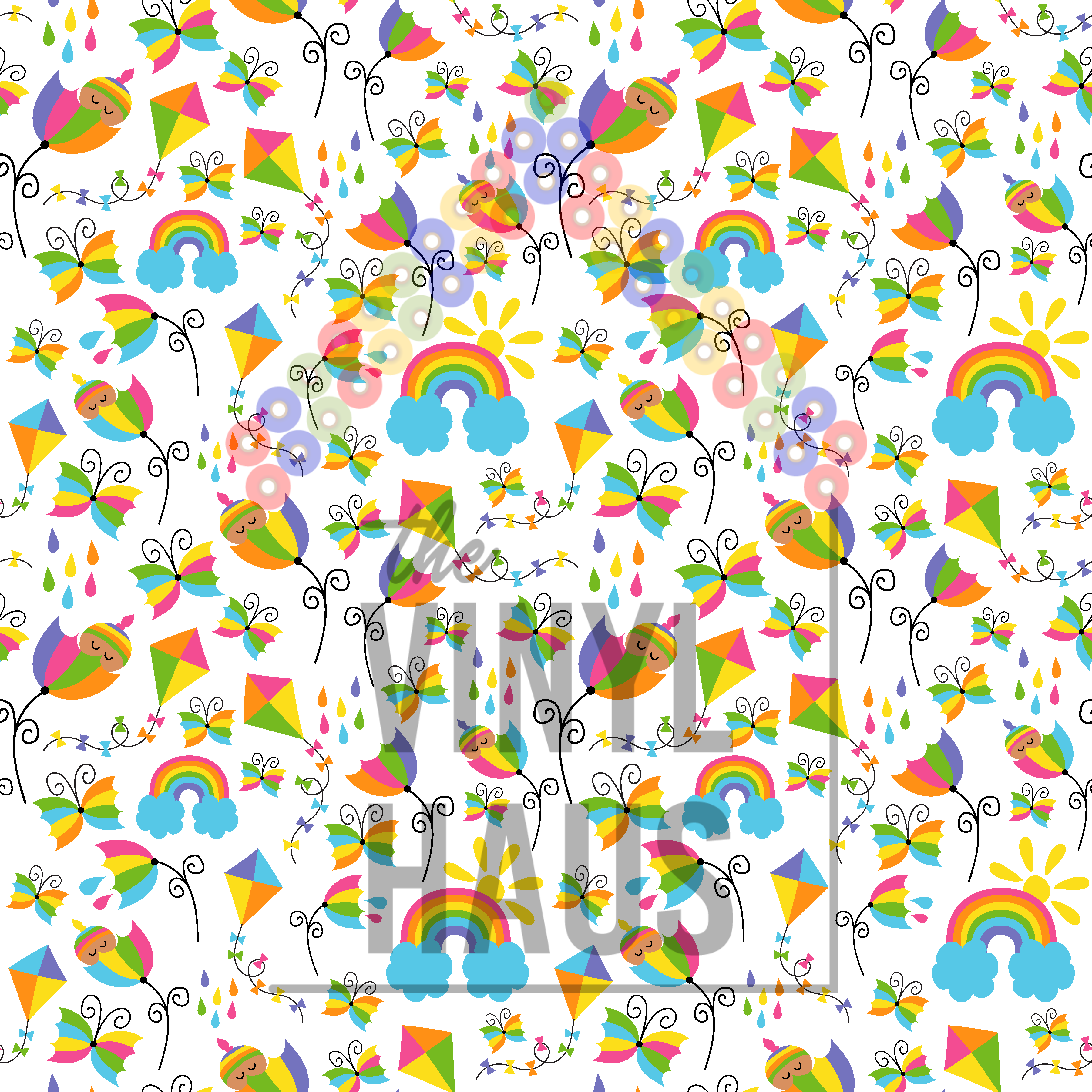 Rainbow Baby Pattern Vinyl 12" x 12" - The Vinyl Haus Main image