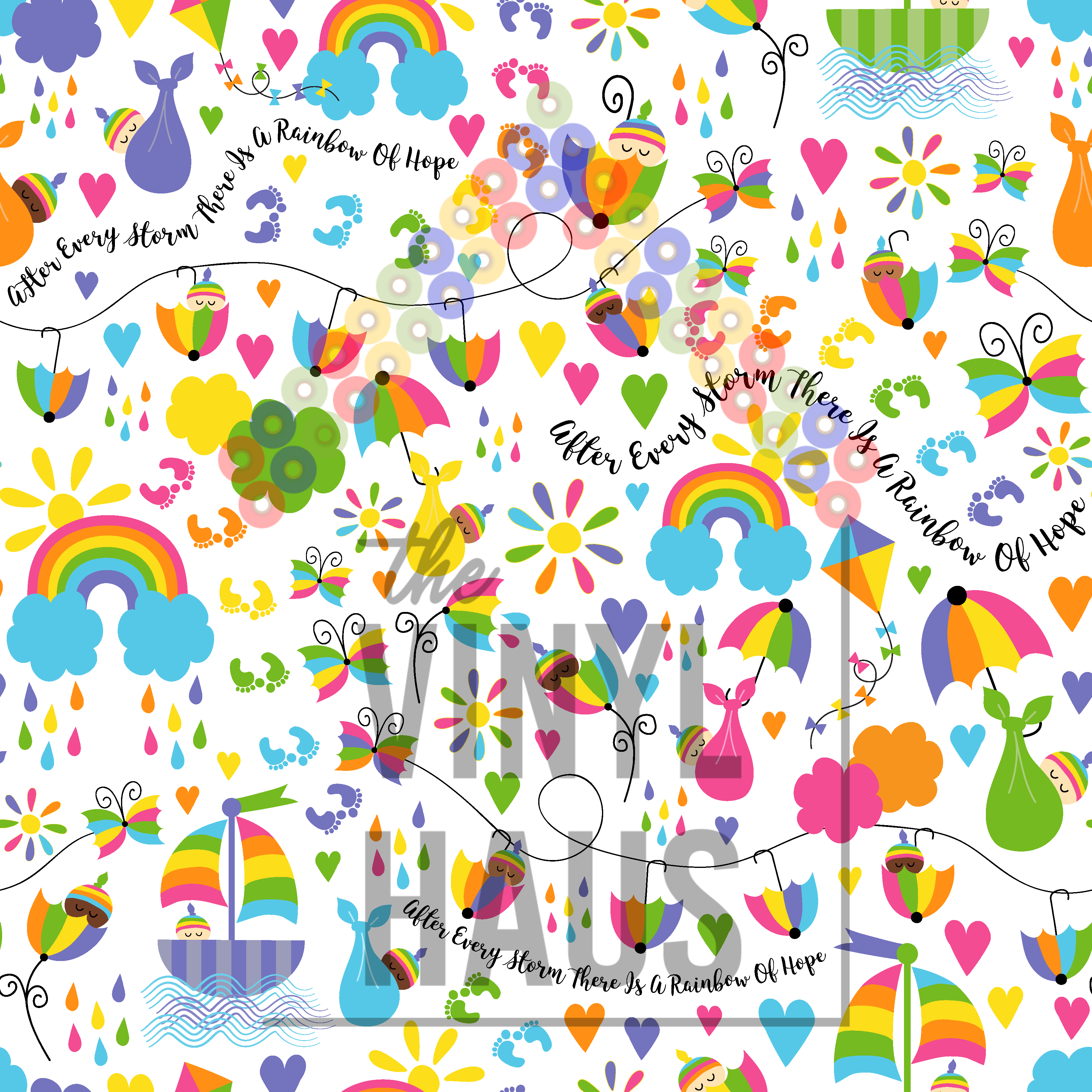 Rainbow Baby Pattern Vinyl 12" x 12" - The Vinyl Haus Main image