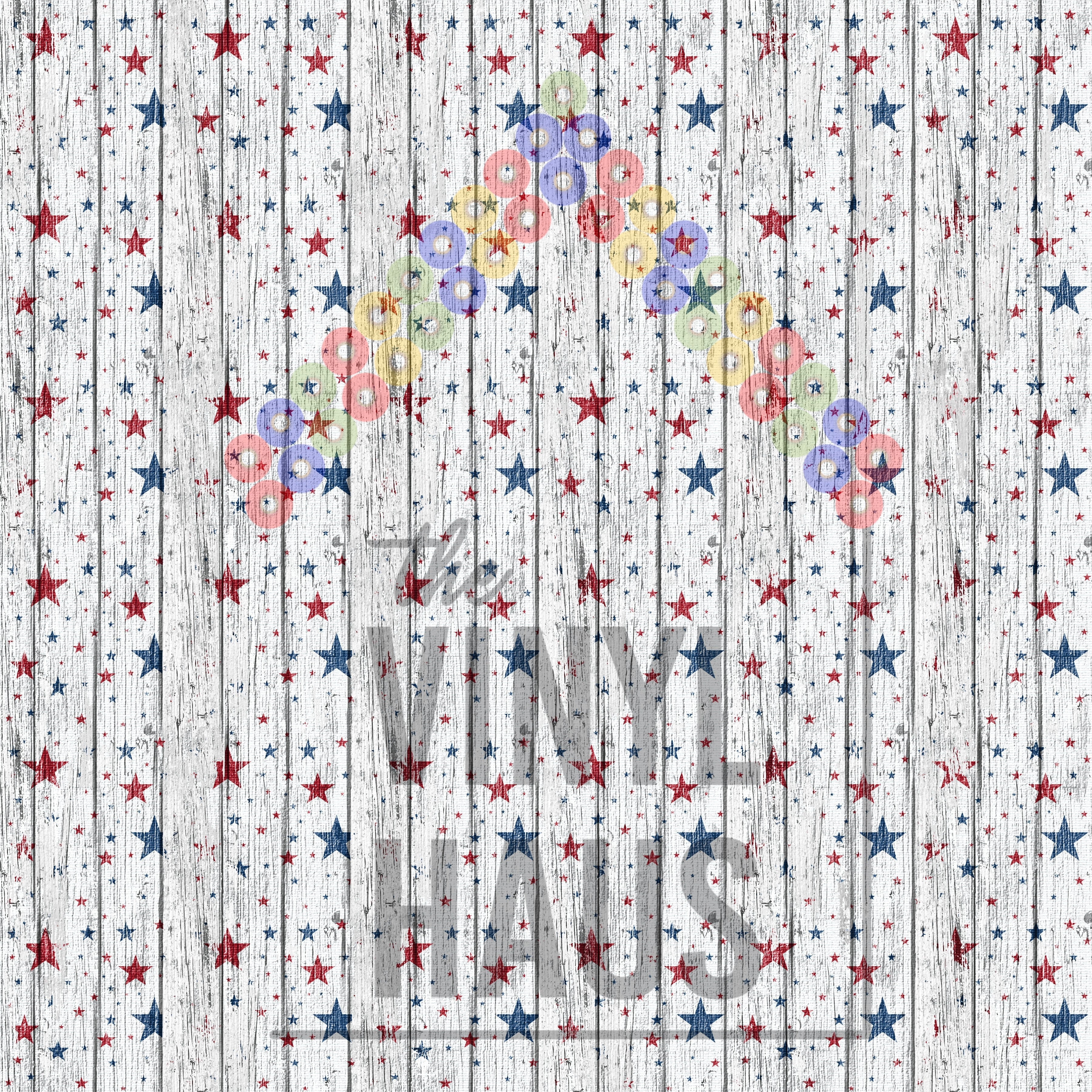 4th of July Wood Grain with Stars Pattern Vinyl 12" x 12" - The Vinyl Haus Main image