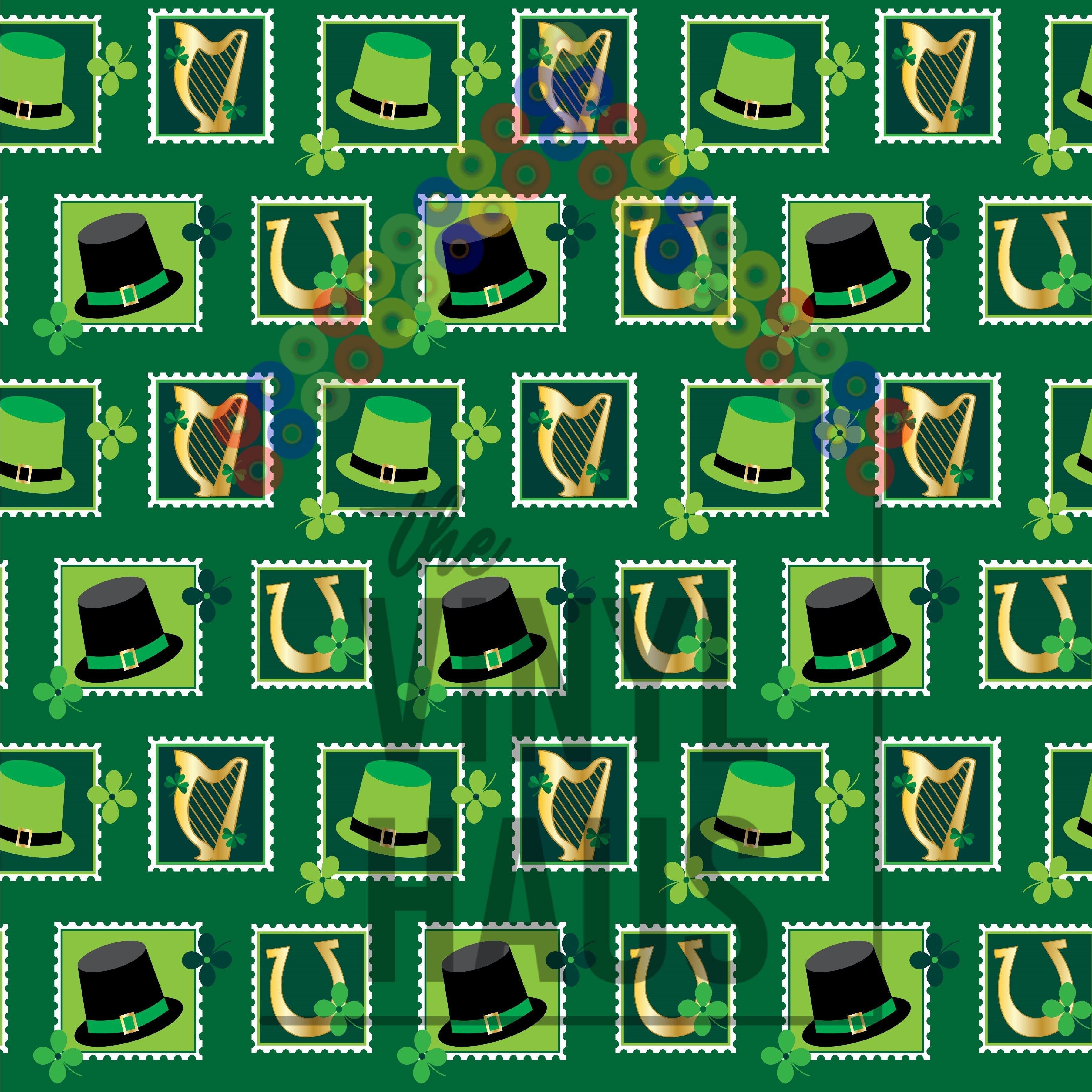 St. Patrick's Day Pattern Vinyl 12" x 12" - The Vinyl Haus Main image