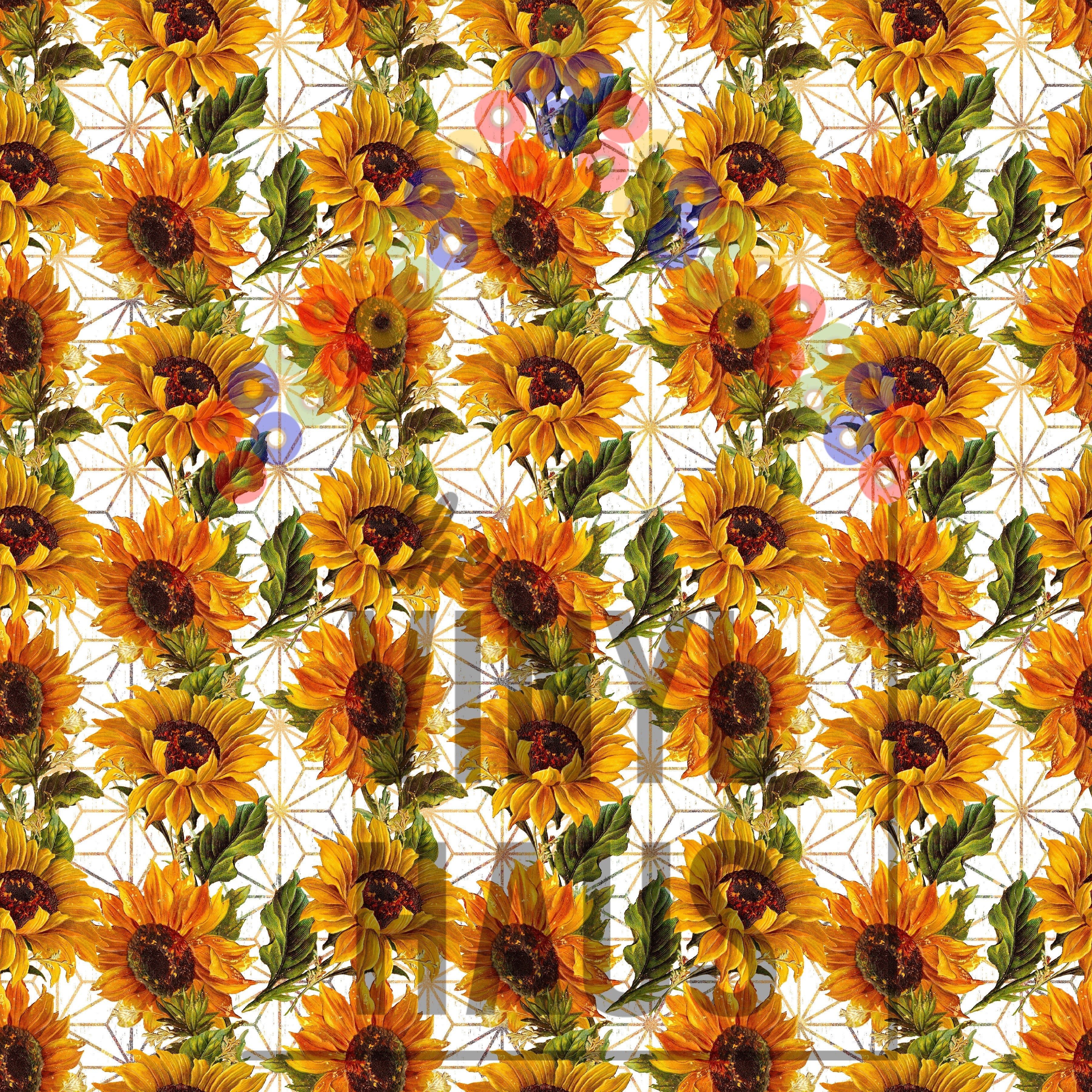 Sunflower Geometric Background Pattern Vinyl 12" x 12" - The Vinyl Haus Main image