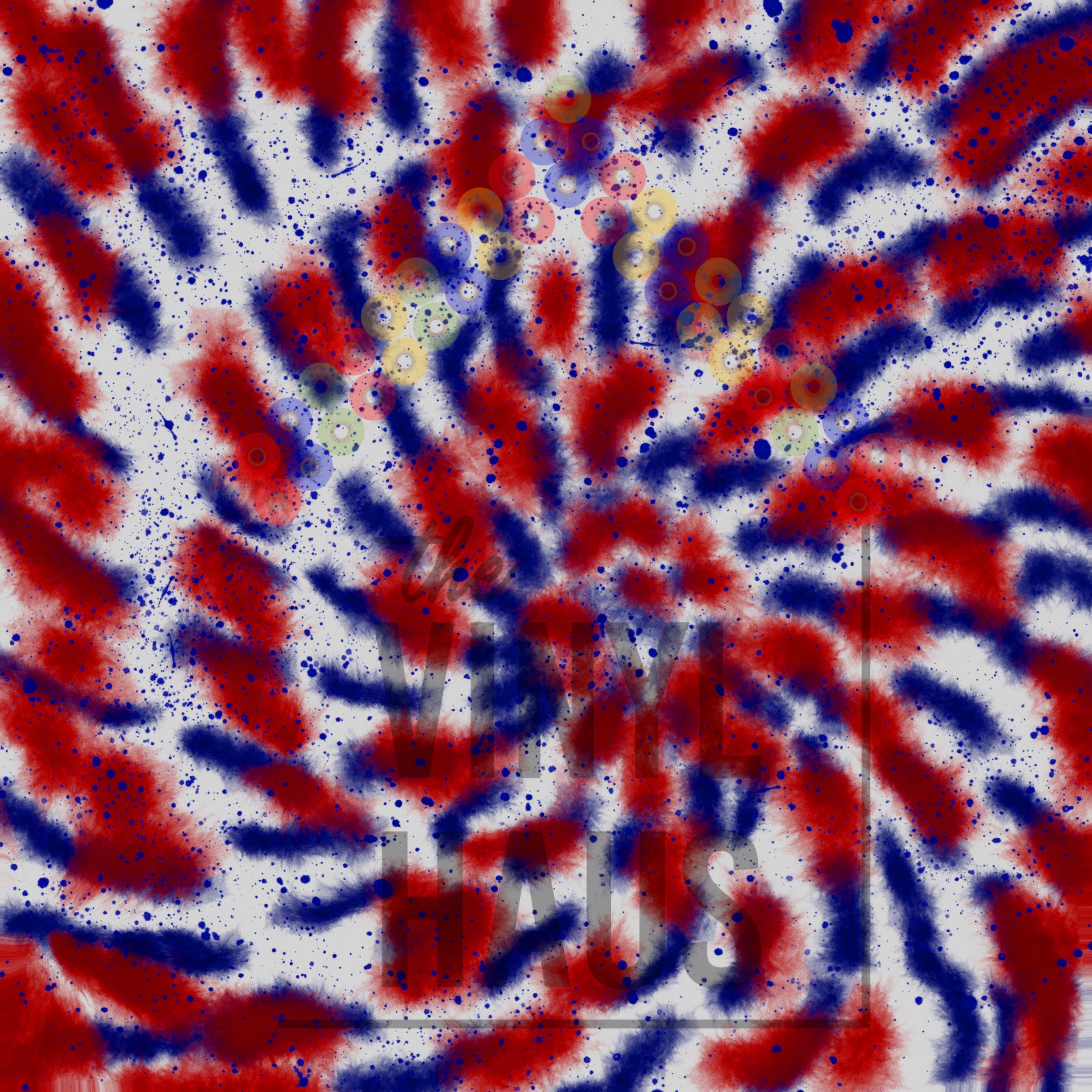 4th Of July Tie Dye Pattern Vinyl 12" x 12" - The Vinyl Haus Main image