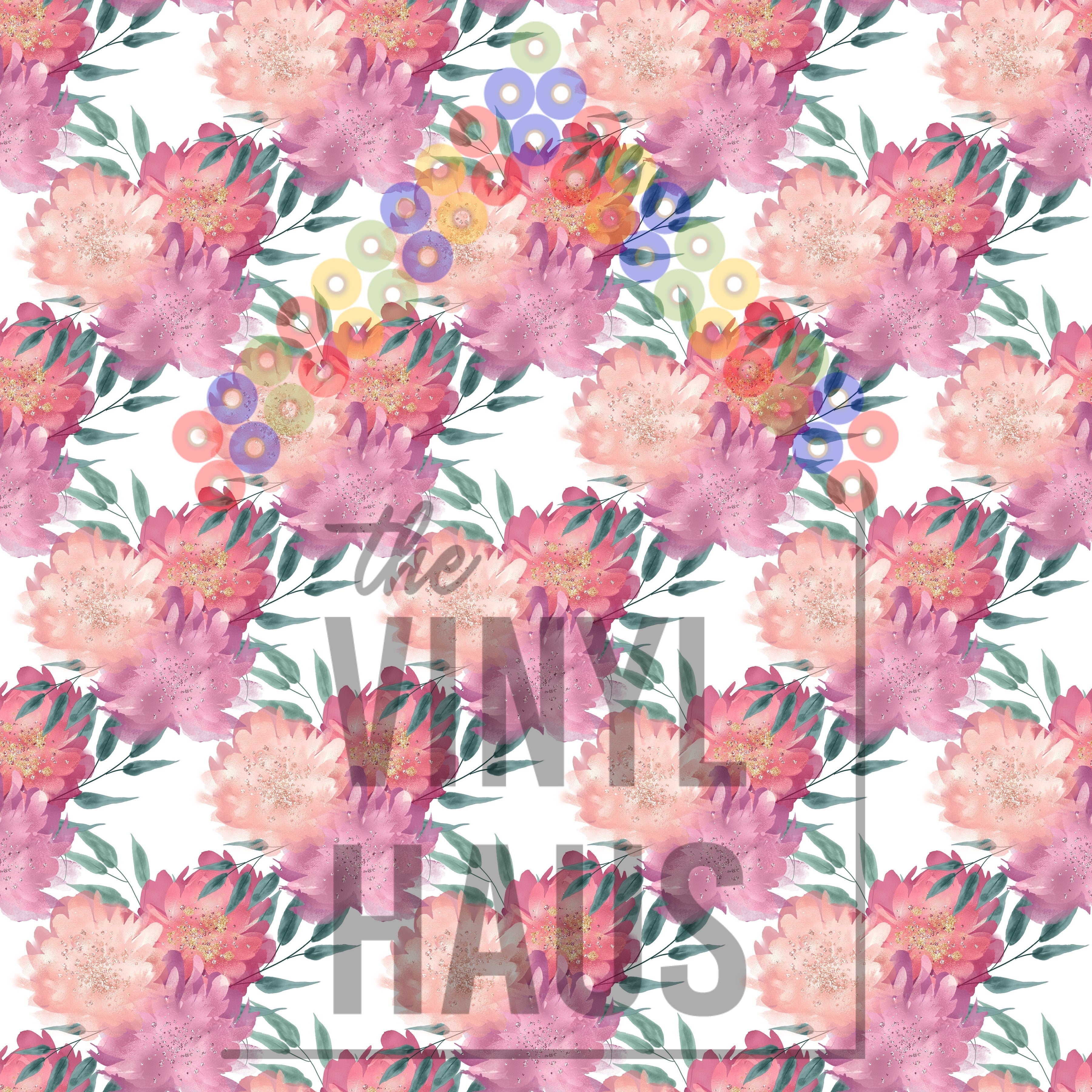 Valentines Floral Pattern Vinyl 12" x 12" - The Vinyl Haus Main image