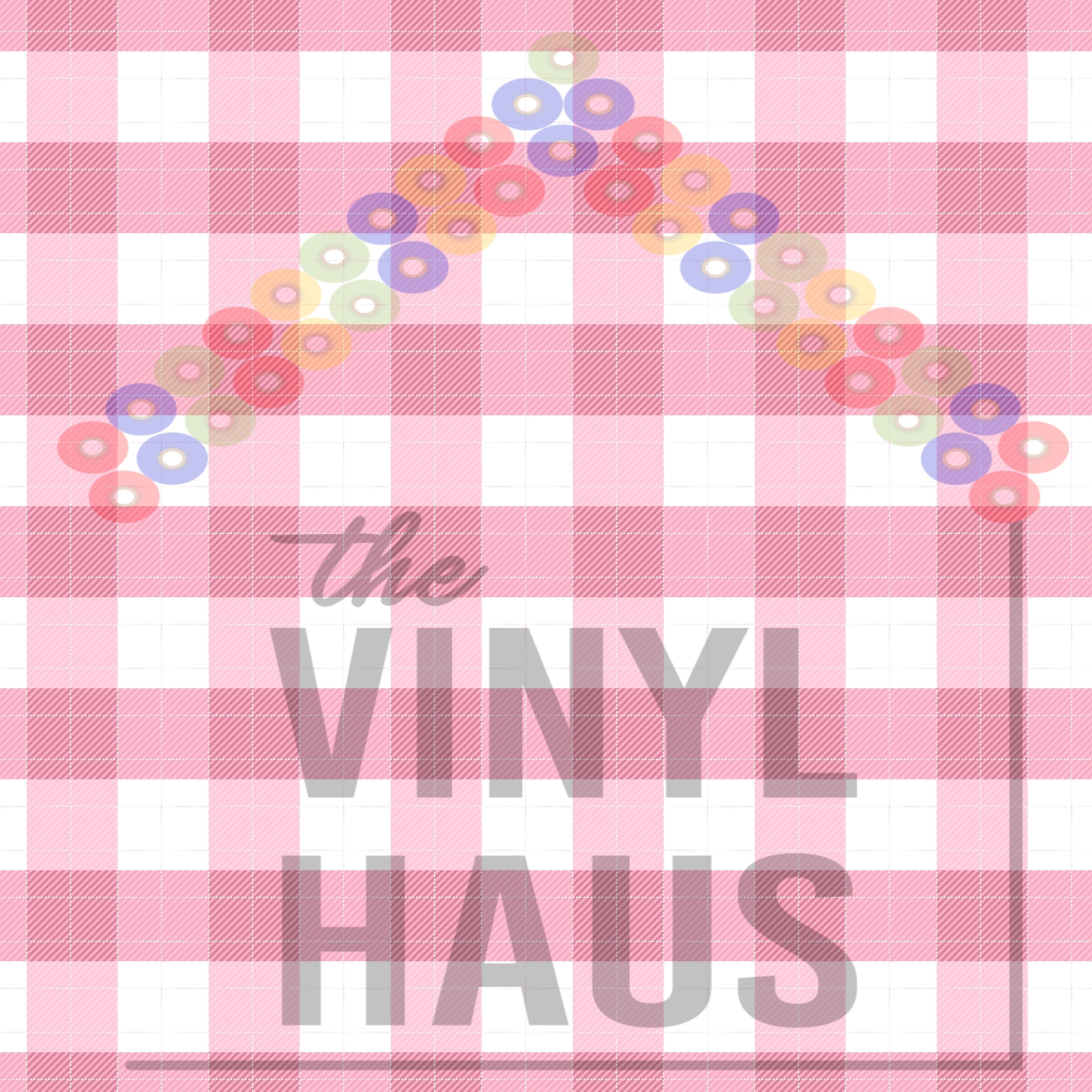 Big Pink and White Buffalo Plaid Pattern Vinyl 12" x 12" - The Vinyl Haus Main image
