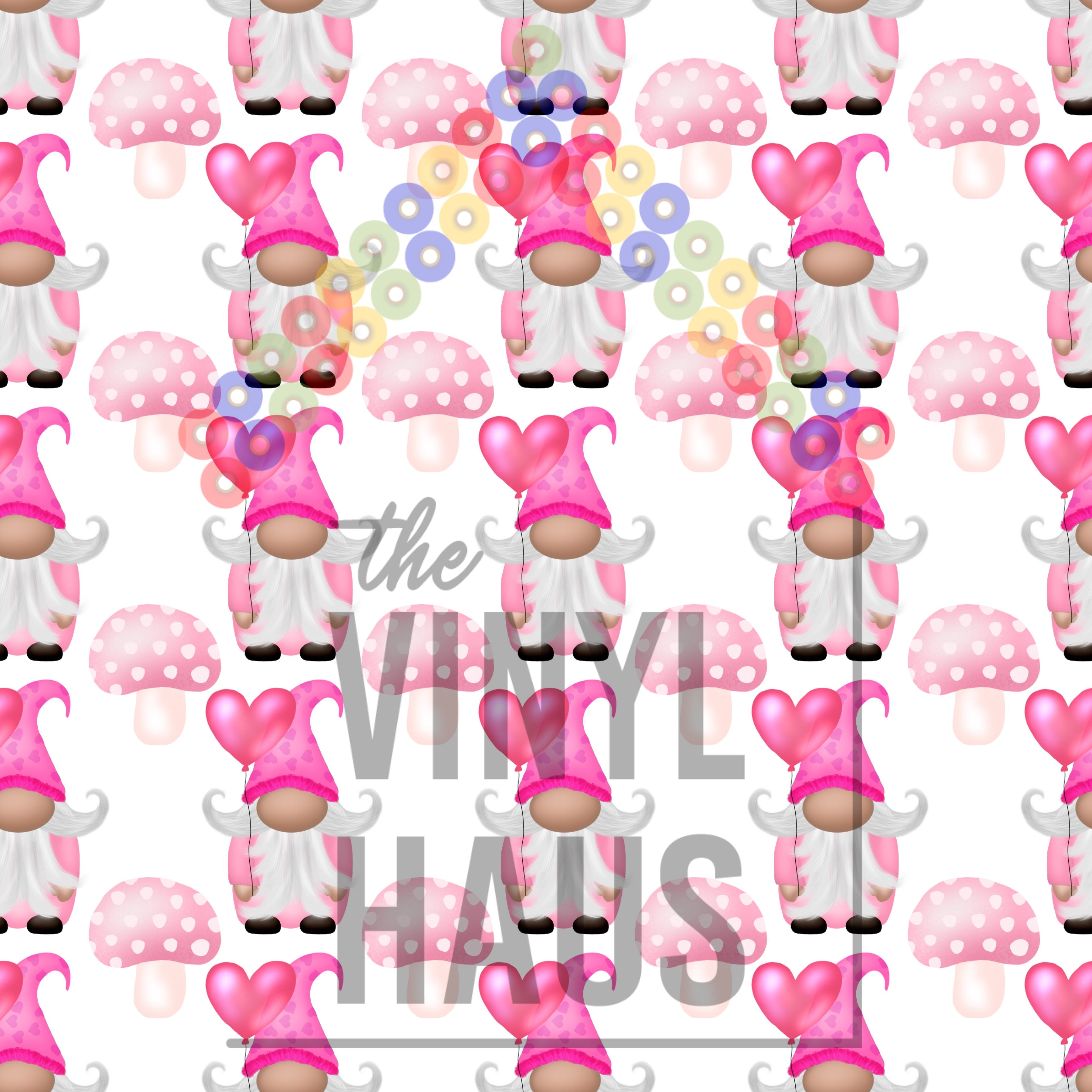 Valentine Gnomes Pattern Vinyl 12" x 12" - The Vinyl Haus Main image
