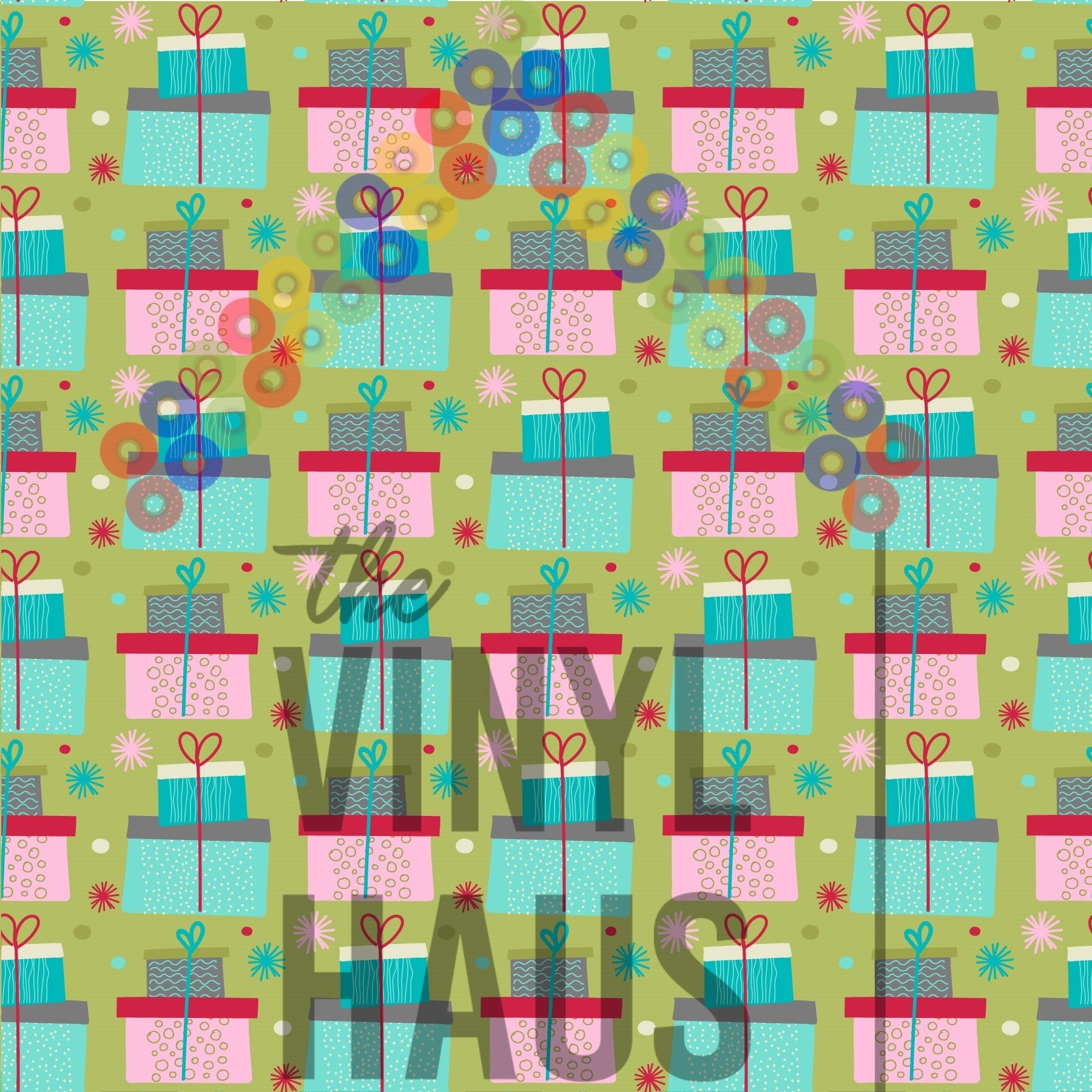 Christmas Presents Pattern Vinyl 12" x 12" - The Vinyl Haus Main image
