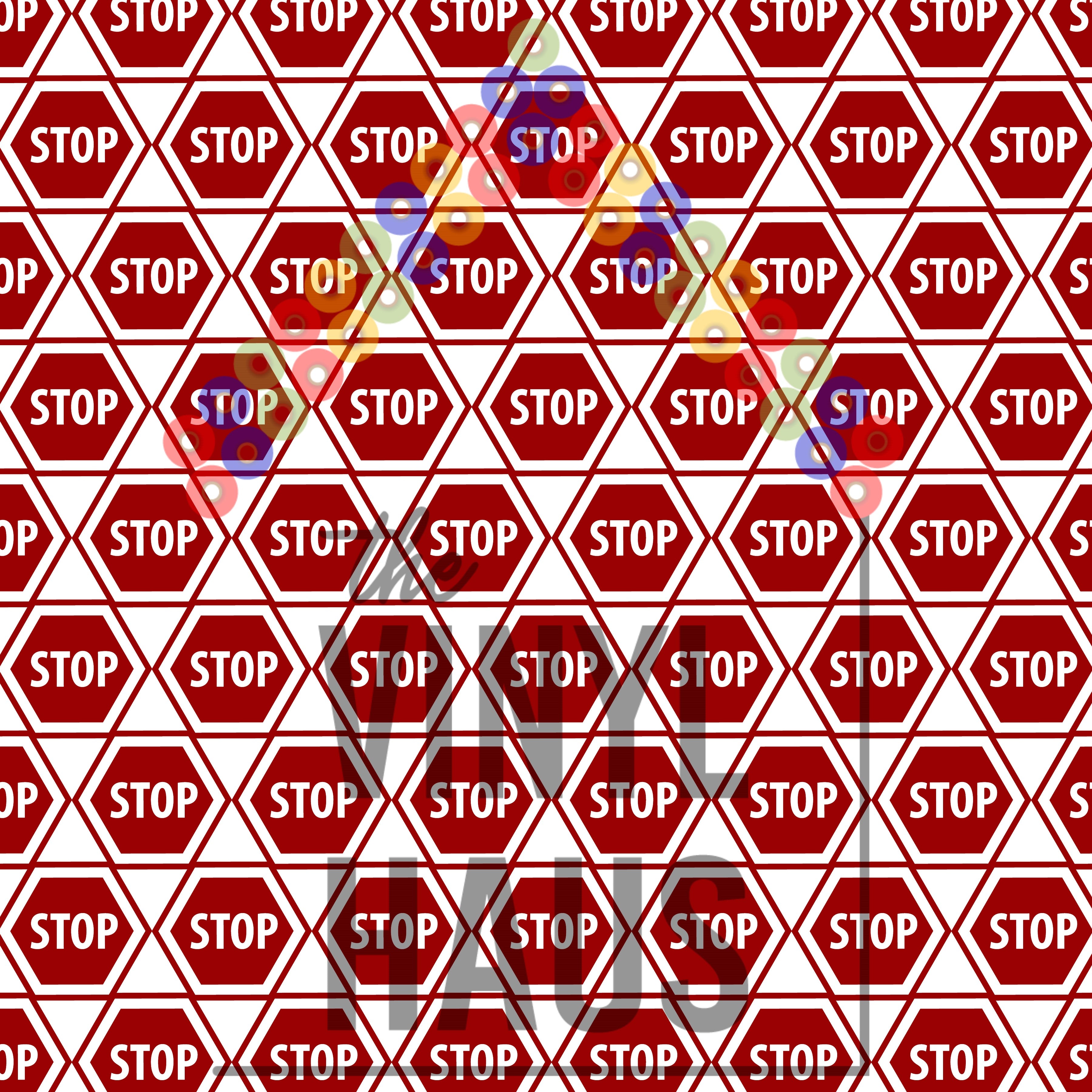 Stop Sign Pattern Vinyl 12" x12" - The Vinyl Haus Main image