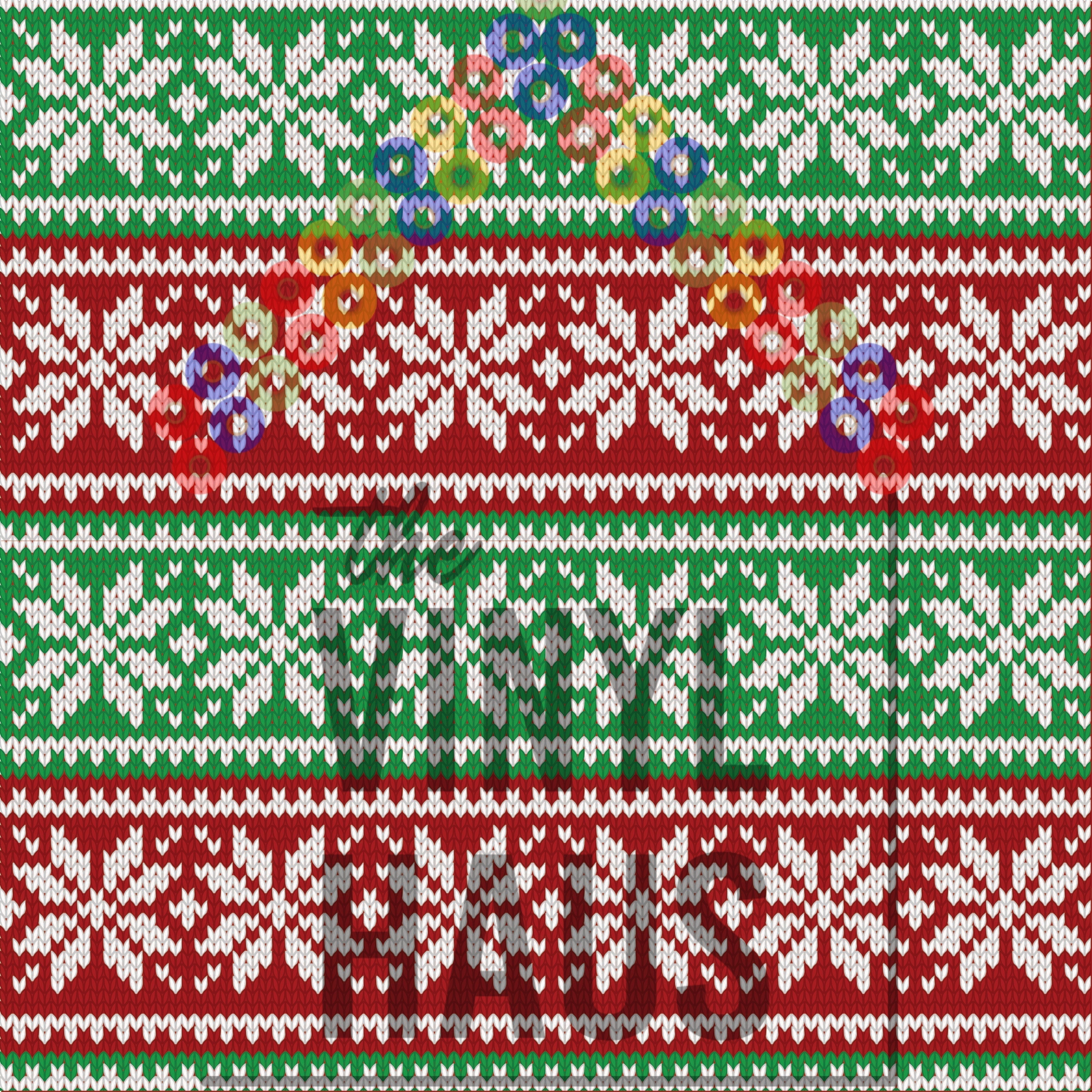 Ugly Sweater Christmas Snowflakes Red/Green/White Pattern Vinyl 12" x 12" - The Vinyl Haus Main image