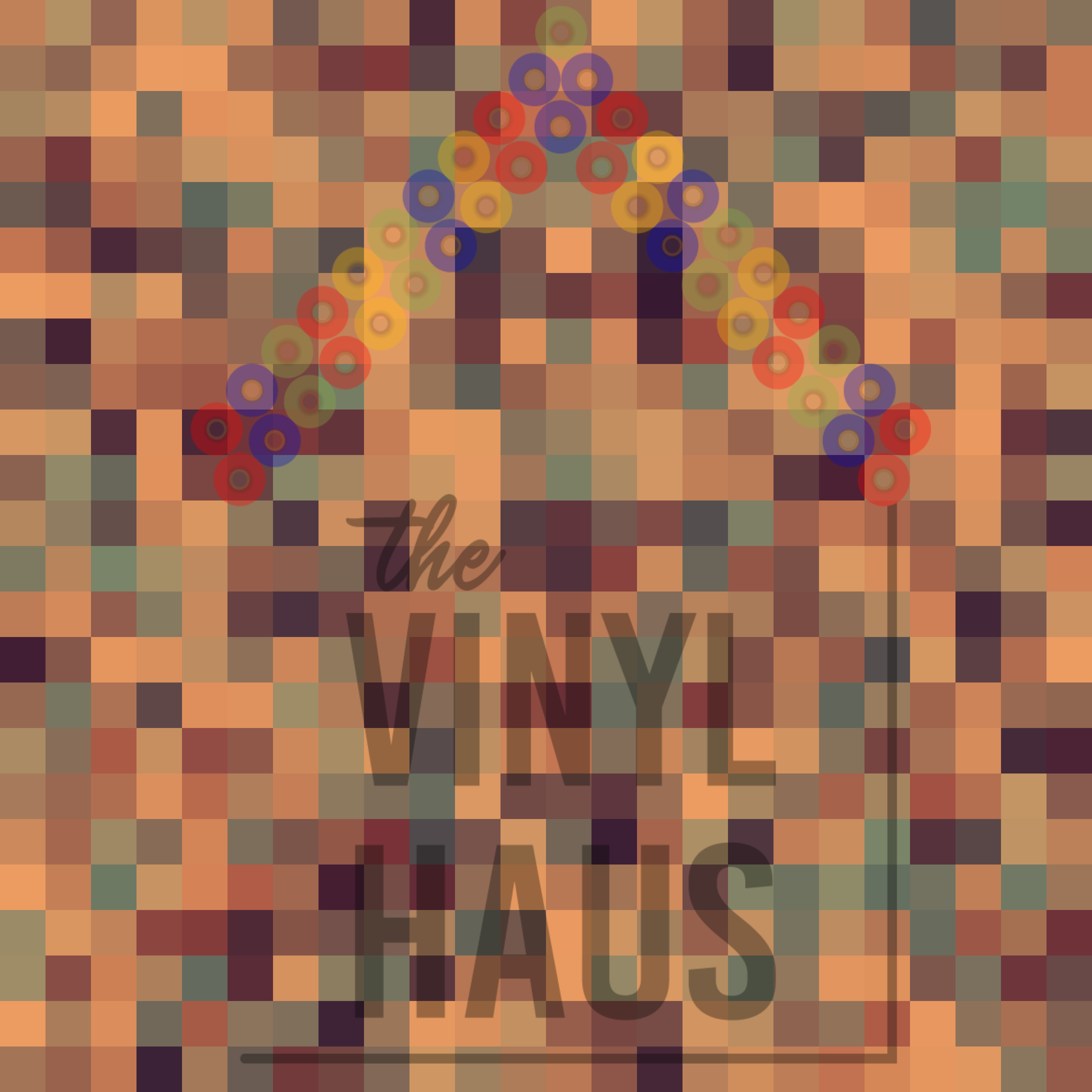 Pixels Orange and Green Pattern Vinyl 12" x 12" - The Vinyl Haus Main image