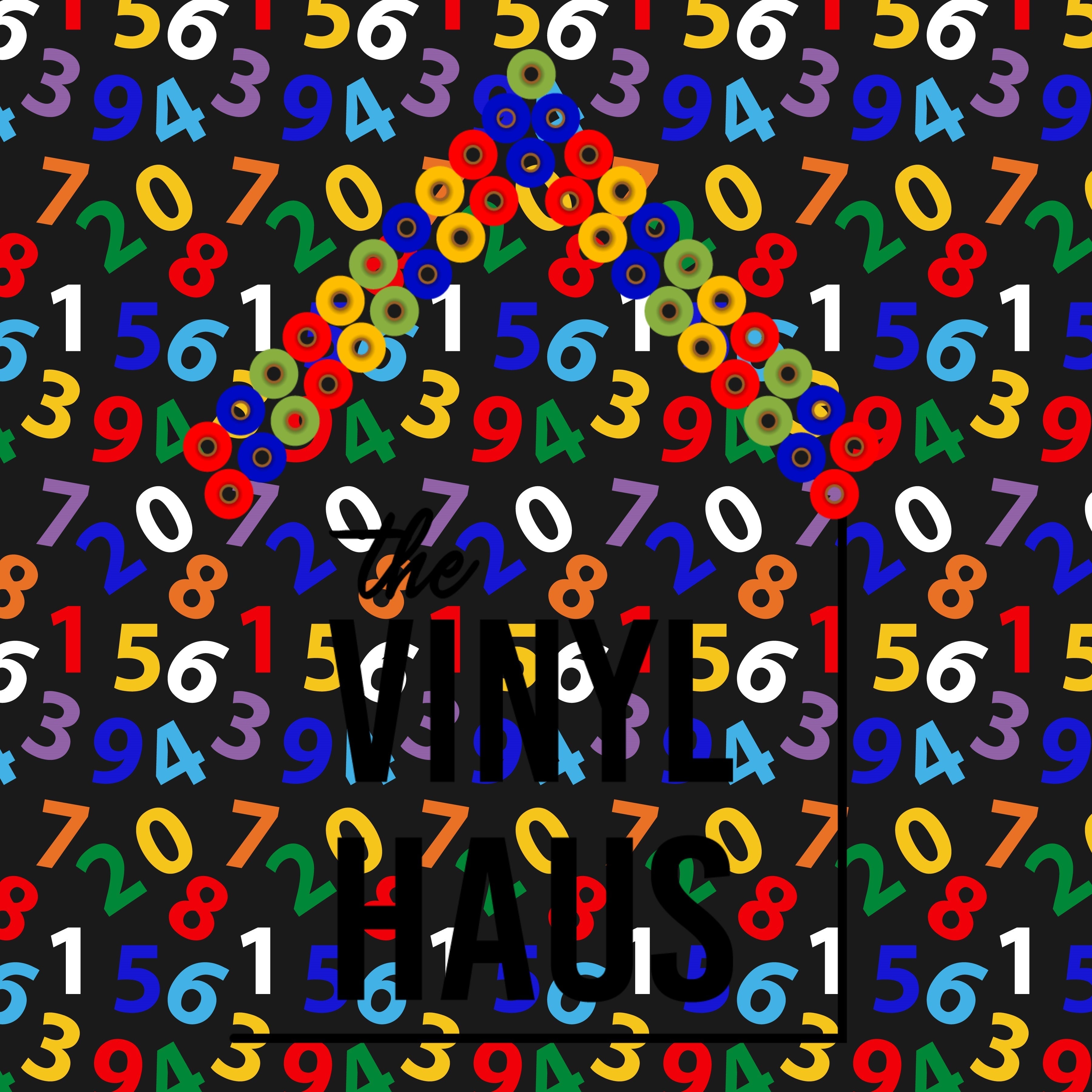 School Numbers Black Background Pattern Vinyl 12" x 12" - The Vinyl Haus Main image
