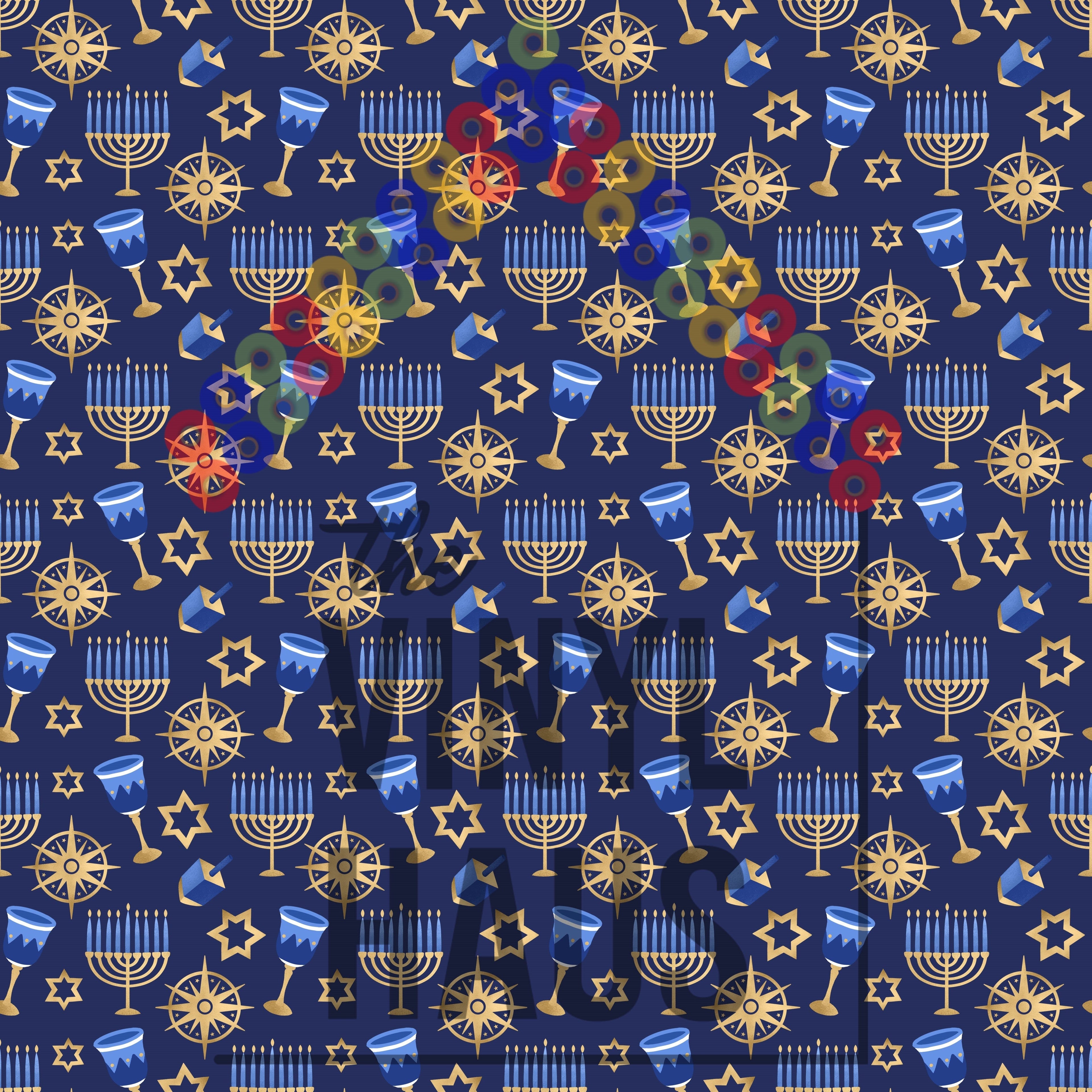 Hanukkah Pattern Vinyl 12" x 12" - The Vinyl Haus