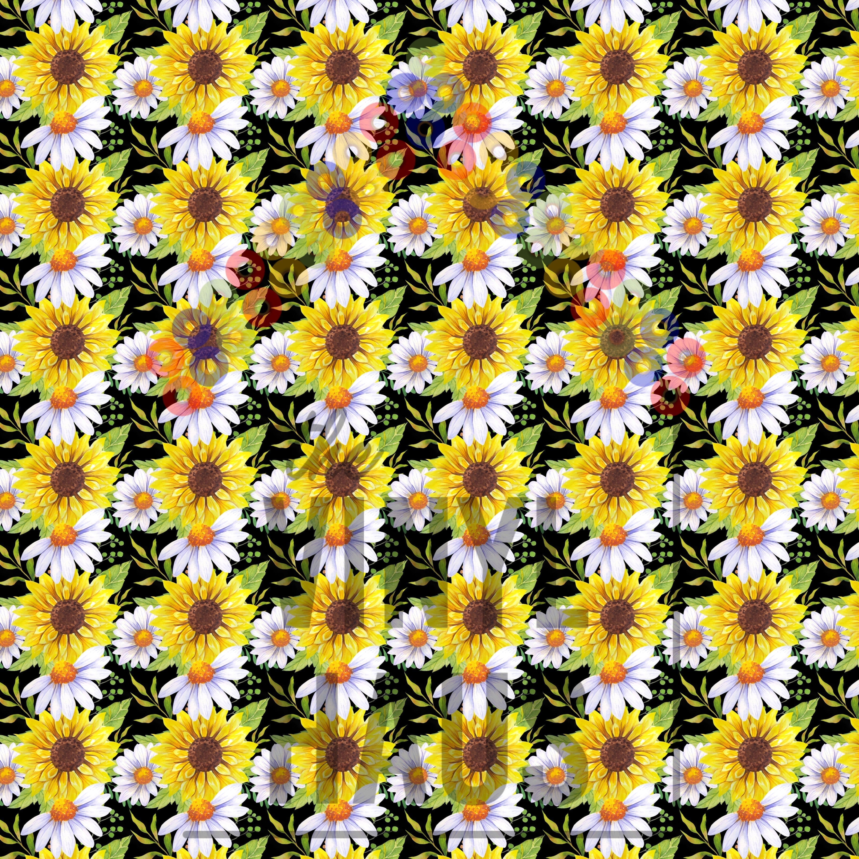 Sunflowers and Daisies Pattern Vinyl 12" x 12" - The Vinyl Haus Main image