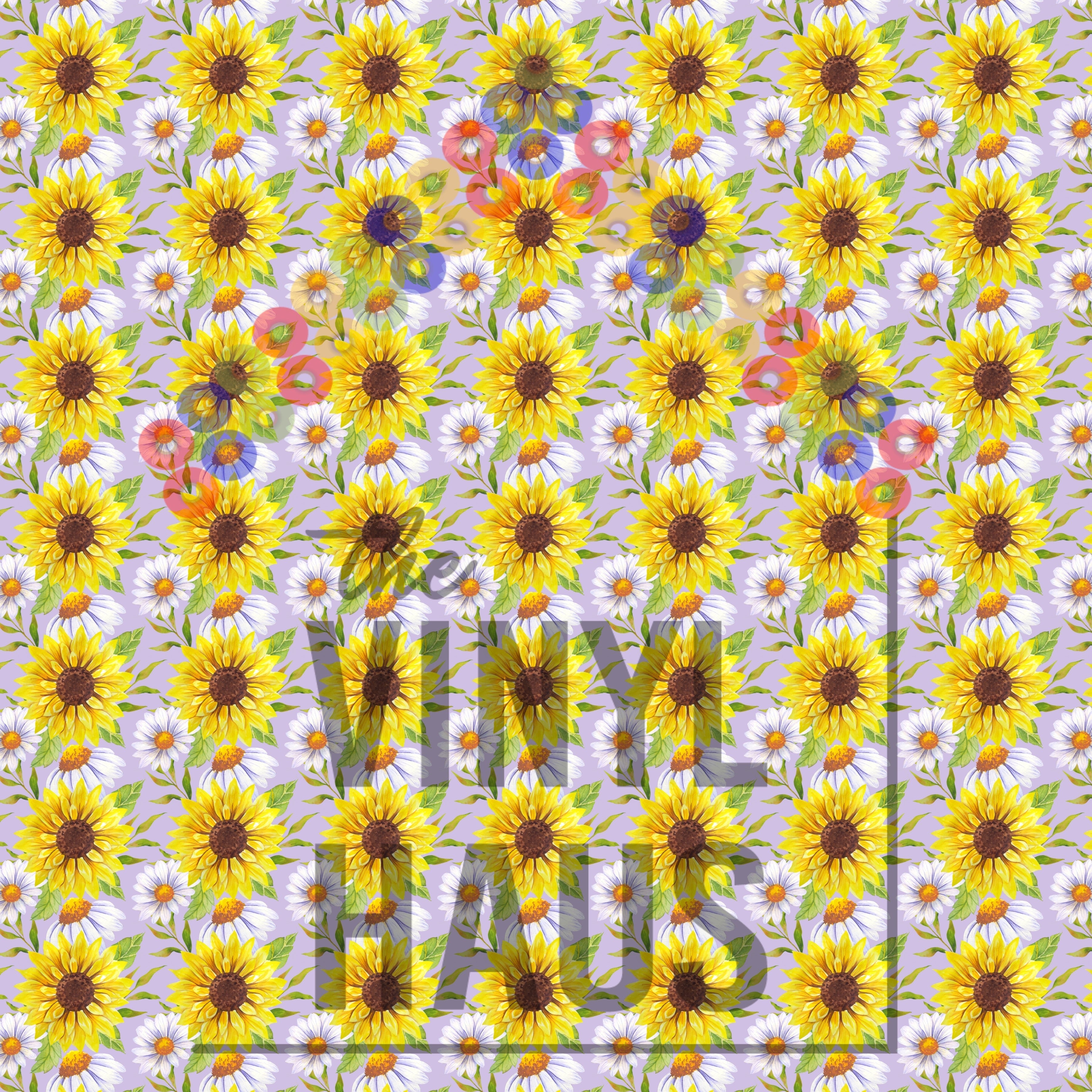 Sunflowers and Daisies Pattern Vinyl 12" x 12" - The Vinyl Haus Main image