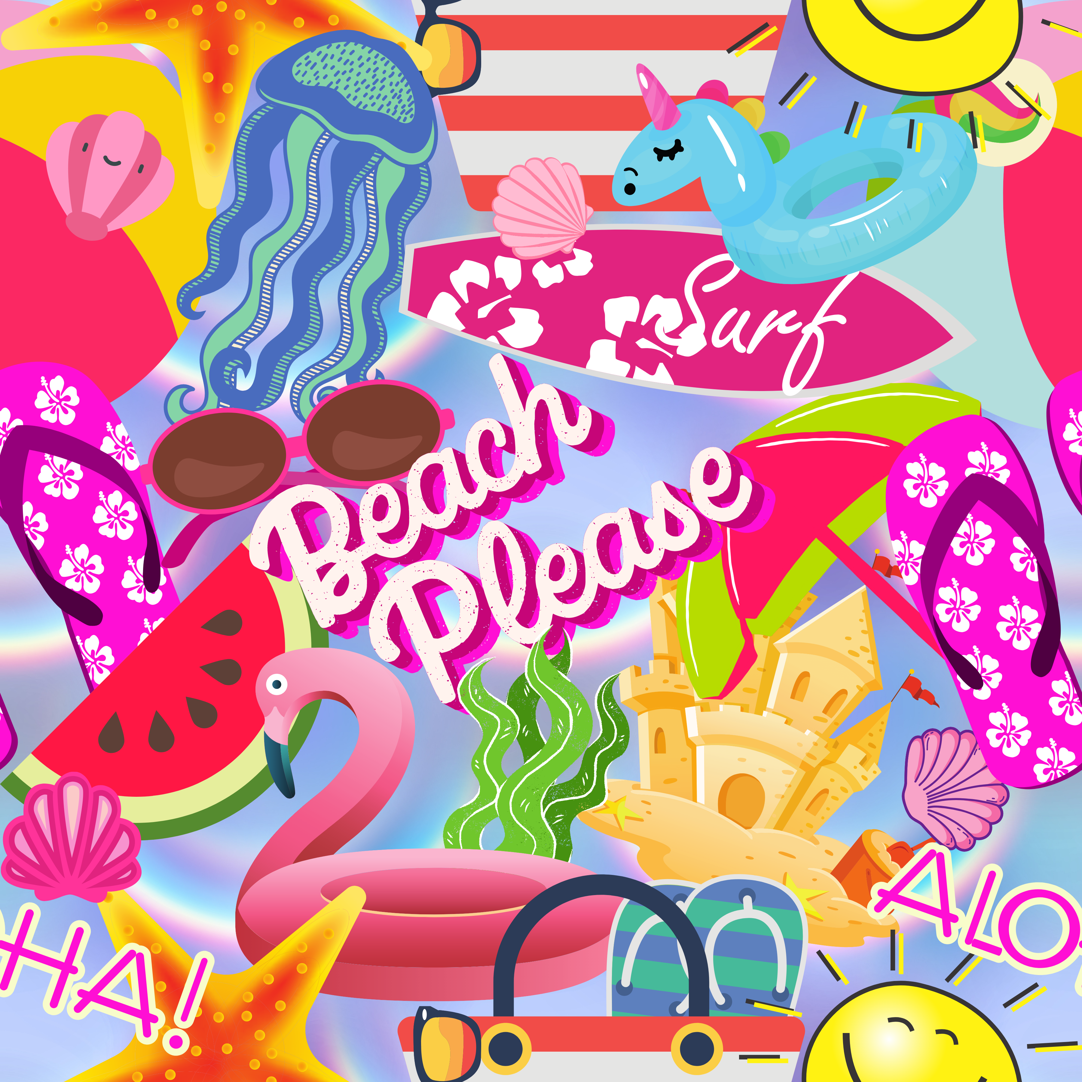 Beach Please Pattern Vinyl 12" x 12" - The Vinyl Haus Main image