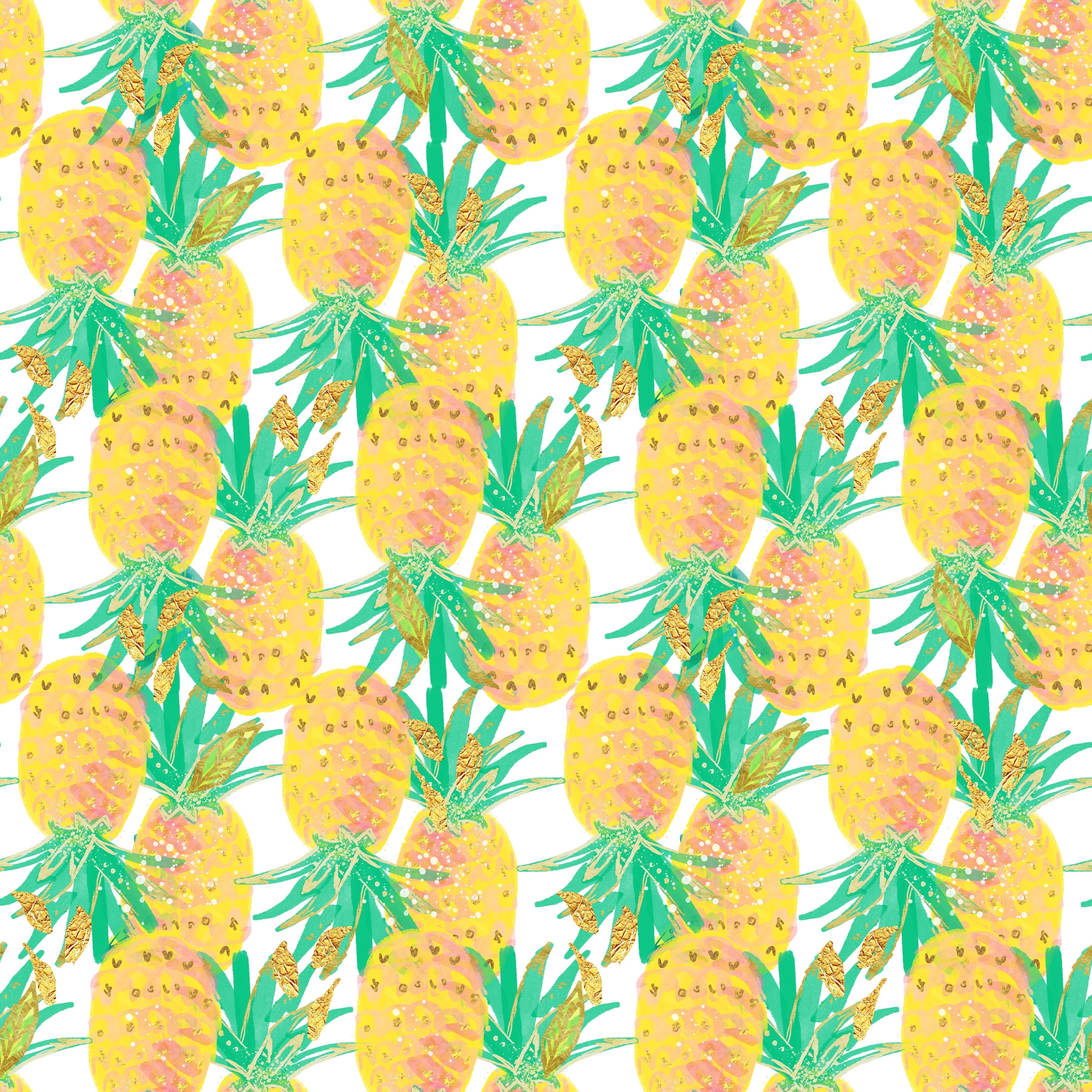 Golden Sparkle Pineapples Pattern Vinyl 12" x 12" - The Vinyl Haus Main image