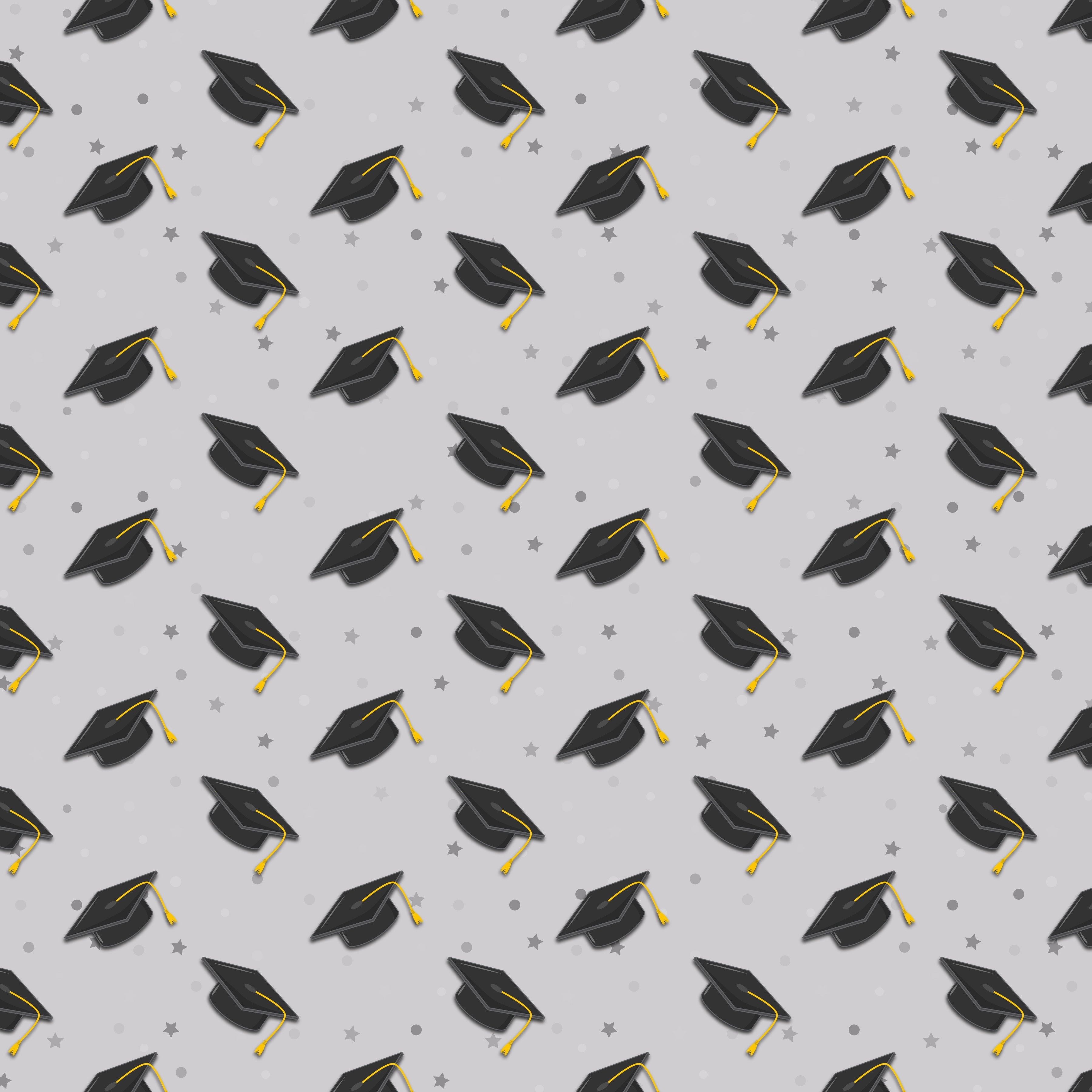 Graduation Caps Pattern Vinyl 12" x12" - The Vinyl Haus Main image