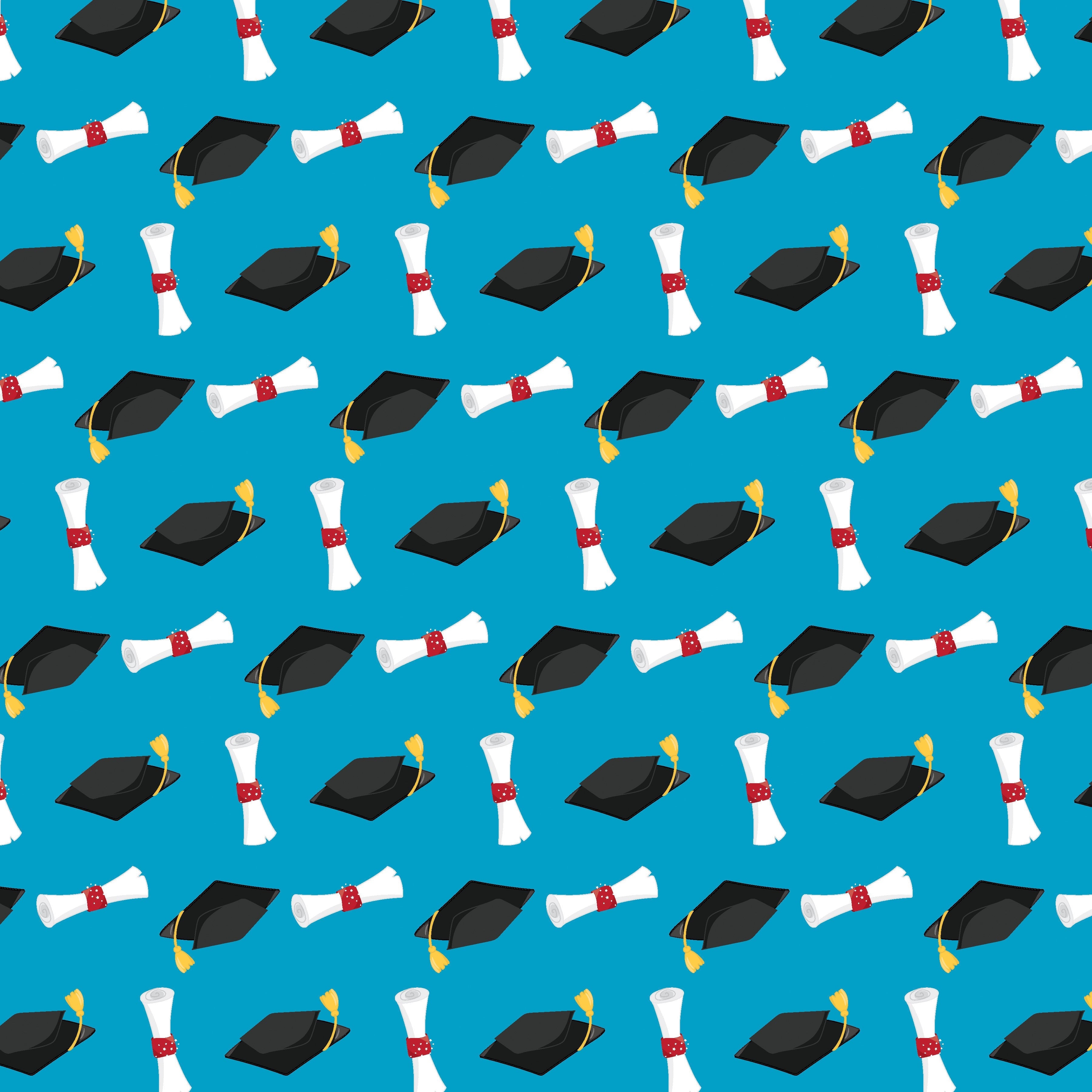 Graduation Caps Pattern Vinyl 12" x12" - The Vinyl Haus Main image