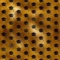 Black/Gold Graduation Pattern Vinyl 12" x 12" - The Vinyl Haus