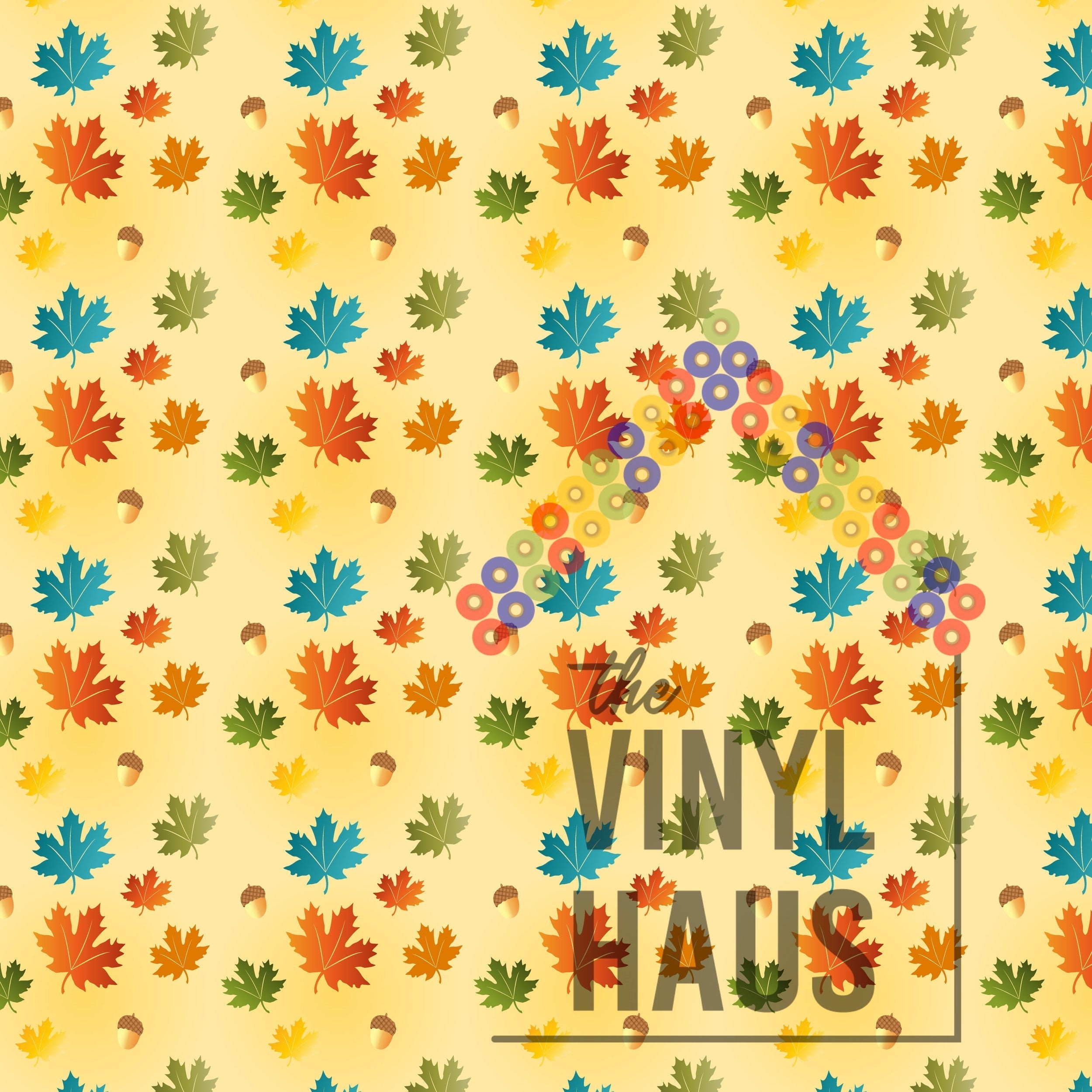 Fall Leaves Pattern Vinyl 12" x 12" - The Vinyl Haus Main image