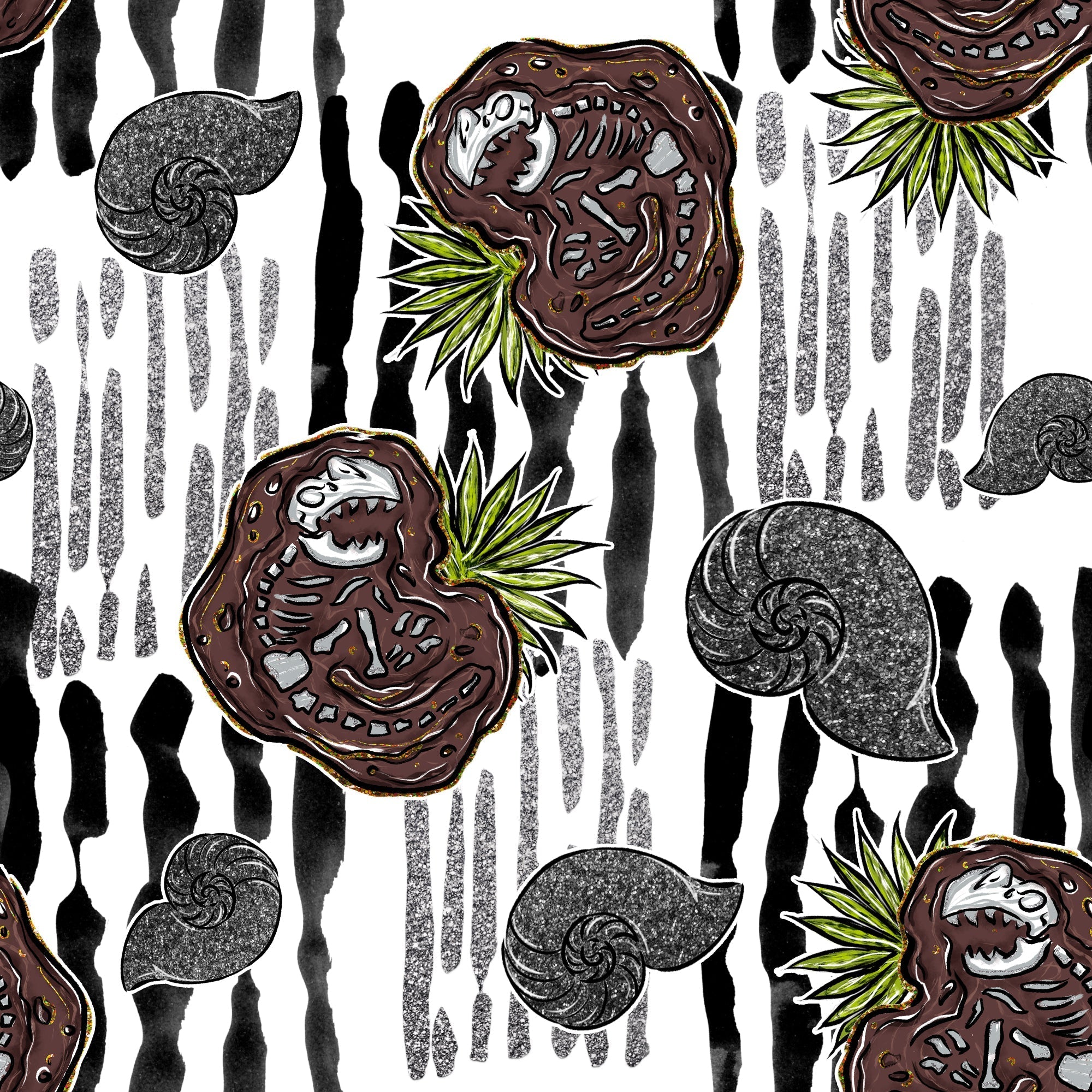 Dinosaur Fossils Pattern Vinyl 12" x 12" - The Vinyl Haus Main image