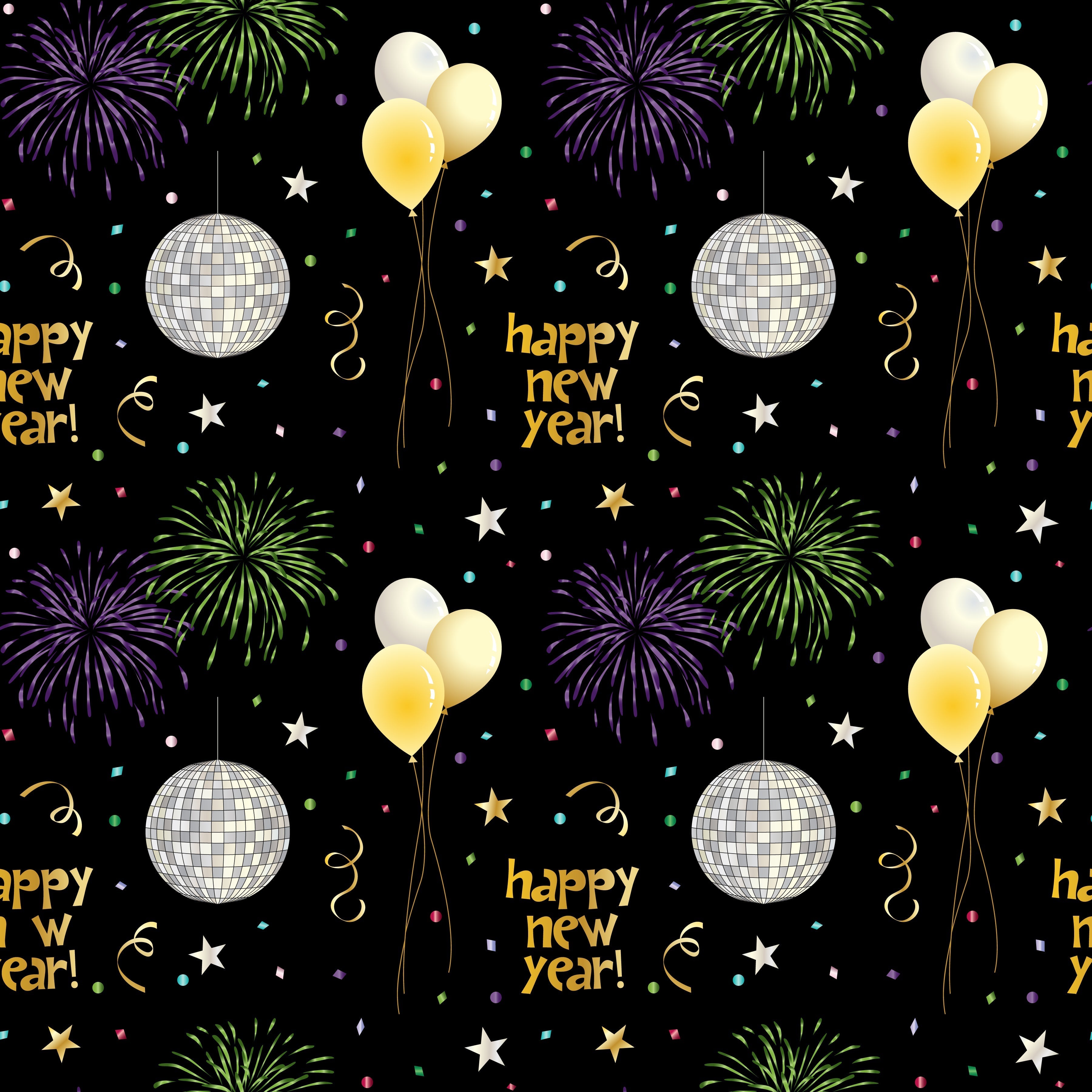 Happy New Year Pattern Vinyl 12" x 12" - The Vinyl Haus Main image