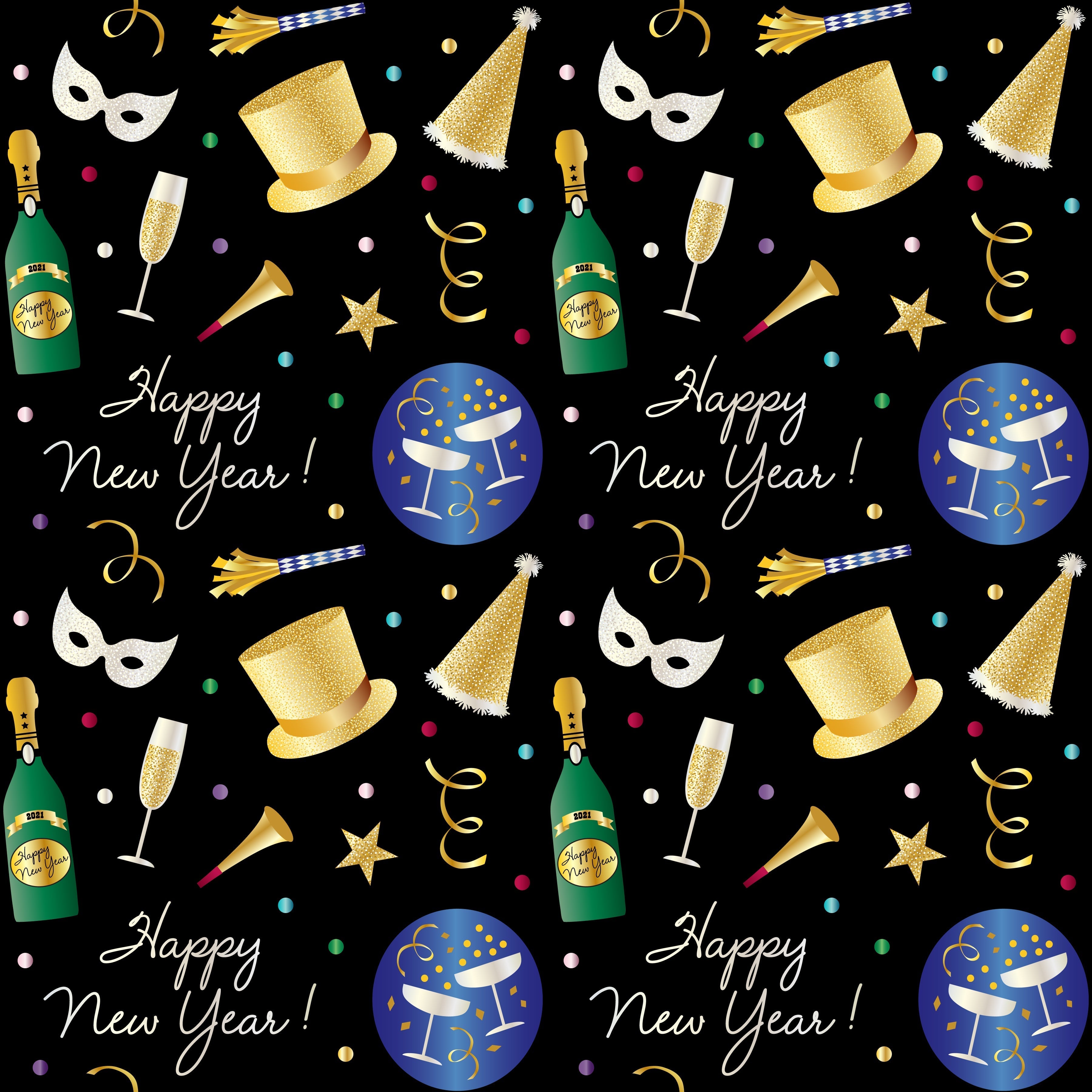 Happy New Year Pattern Vinyl 12" x 12" - The Vinyl Haus Main image