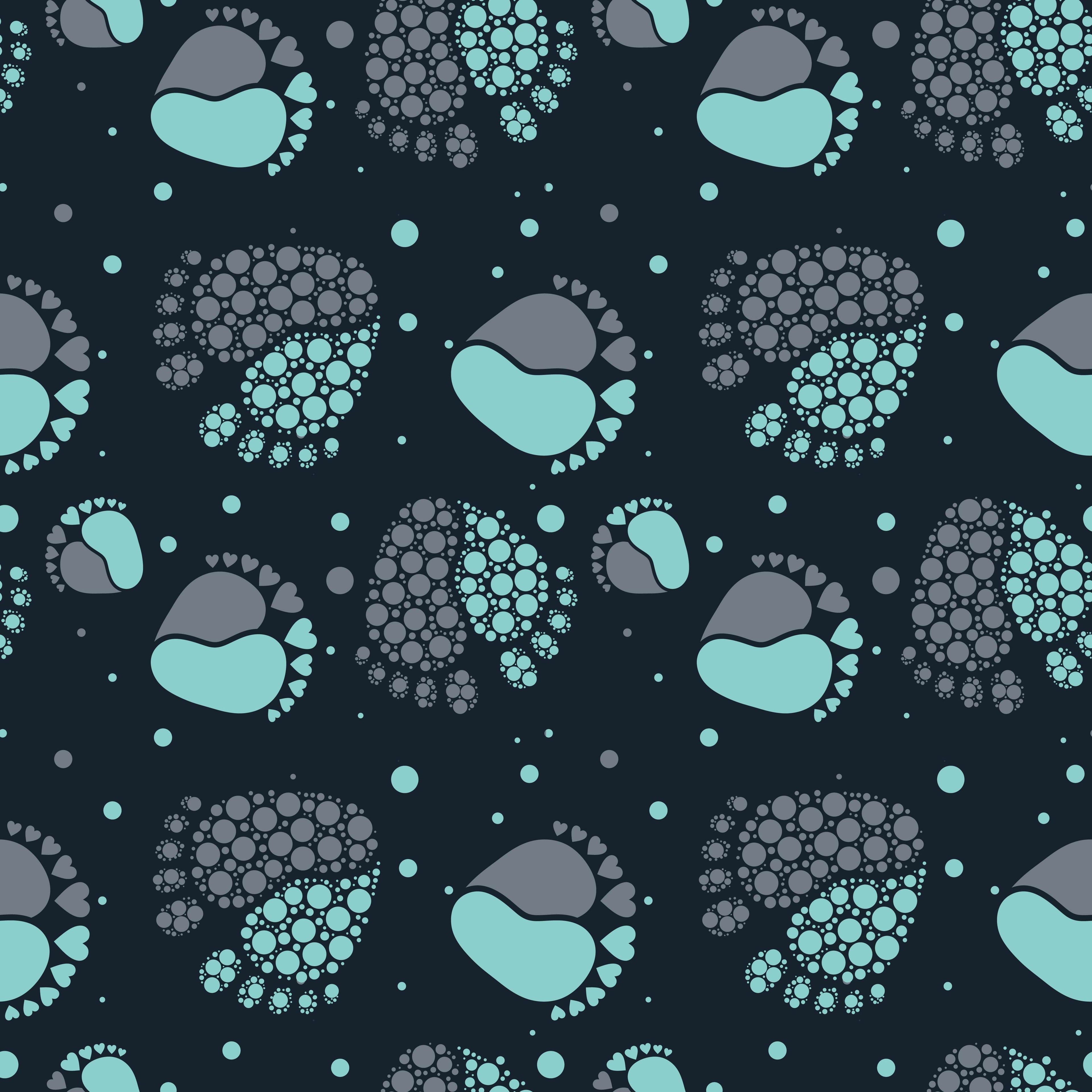 Blue Baby Footprints Pattern Vinyl 12" x 12" - The Vinyl Haus