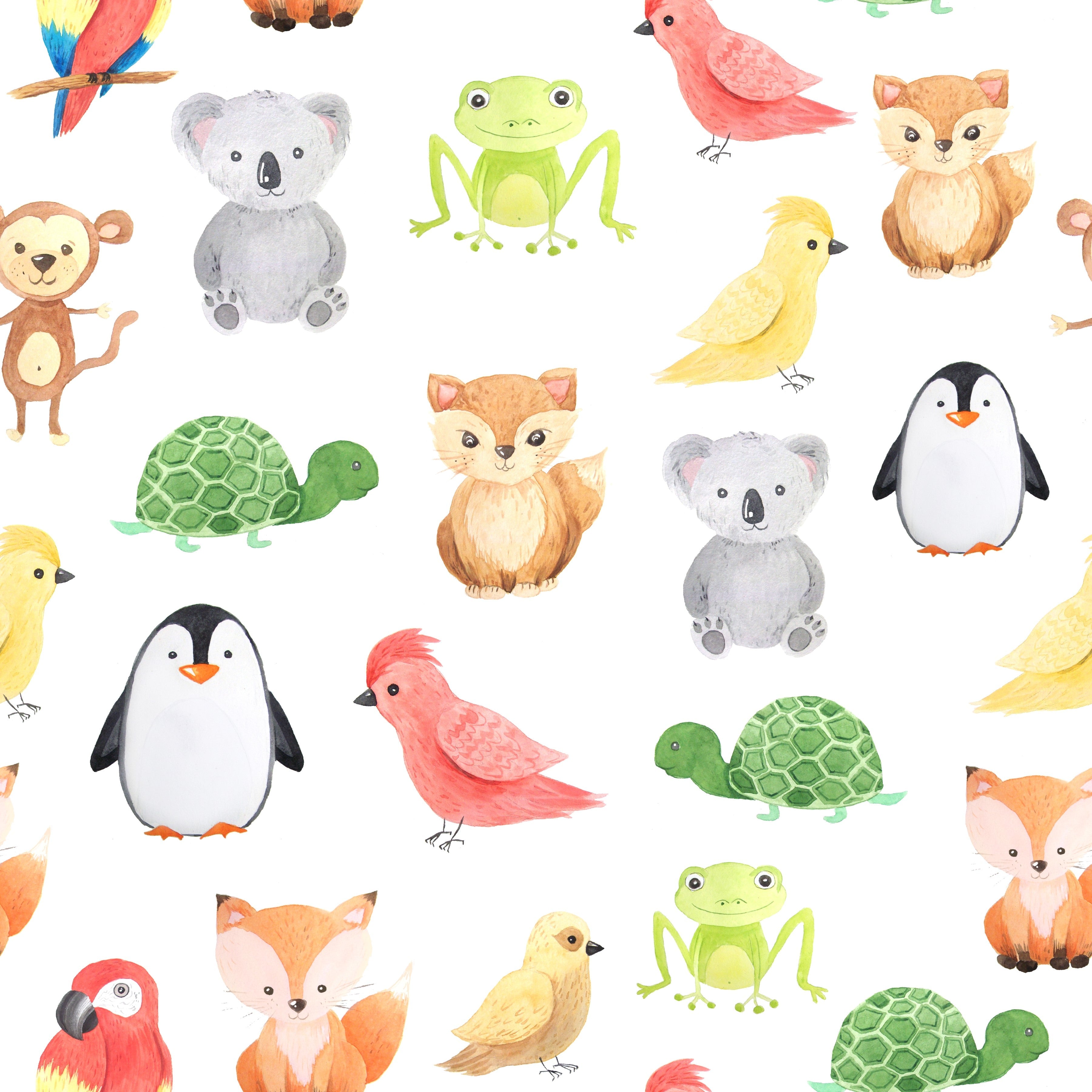 Watercolor Animals Pattern Vinyl 12" x 12" - The Vinyl Haus Main image