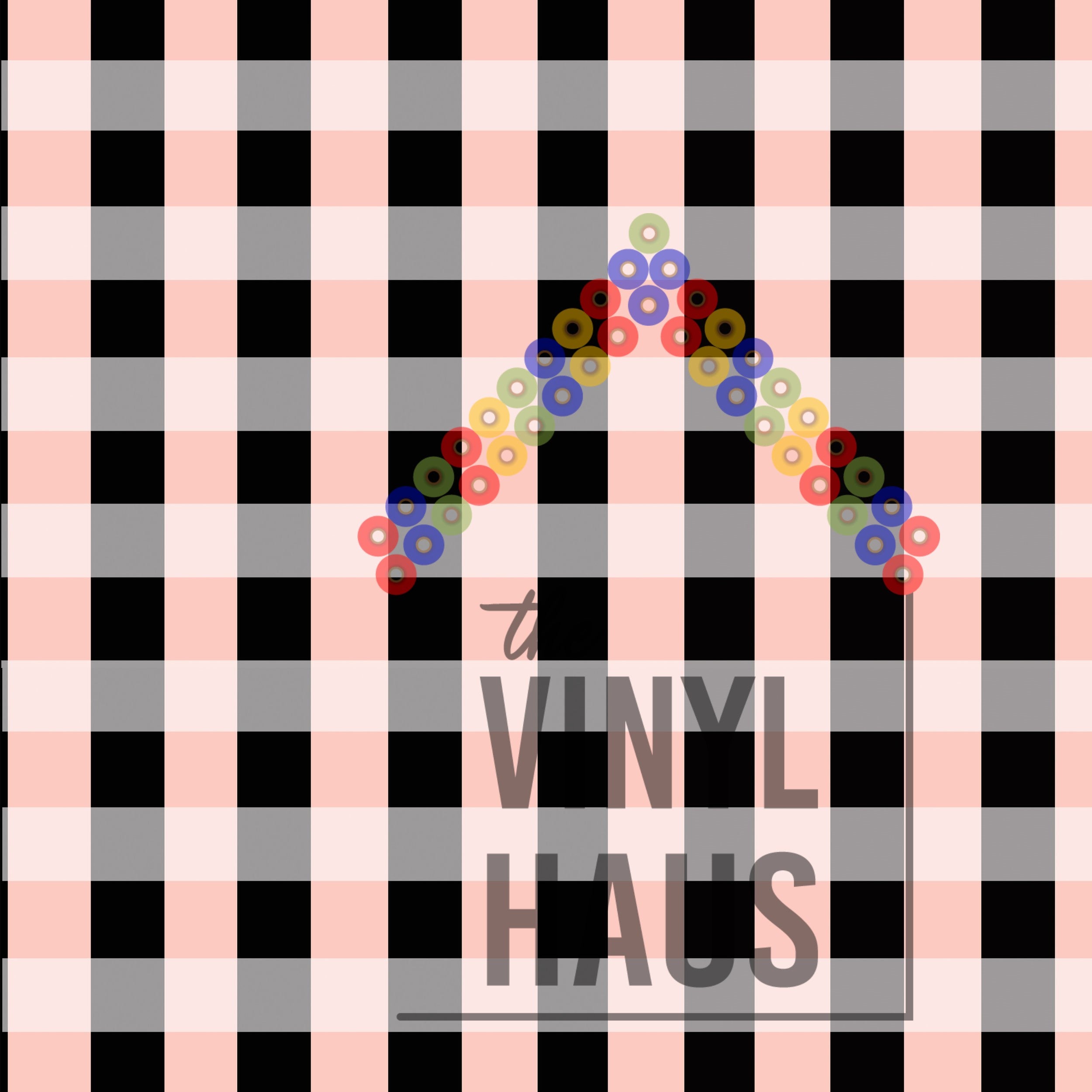 Pink and Black Gingham Pattern Vinyl 12" x 12" - The Vinyl Haus Main image