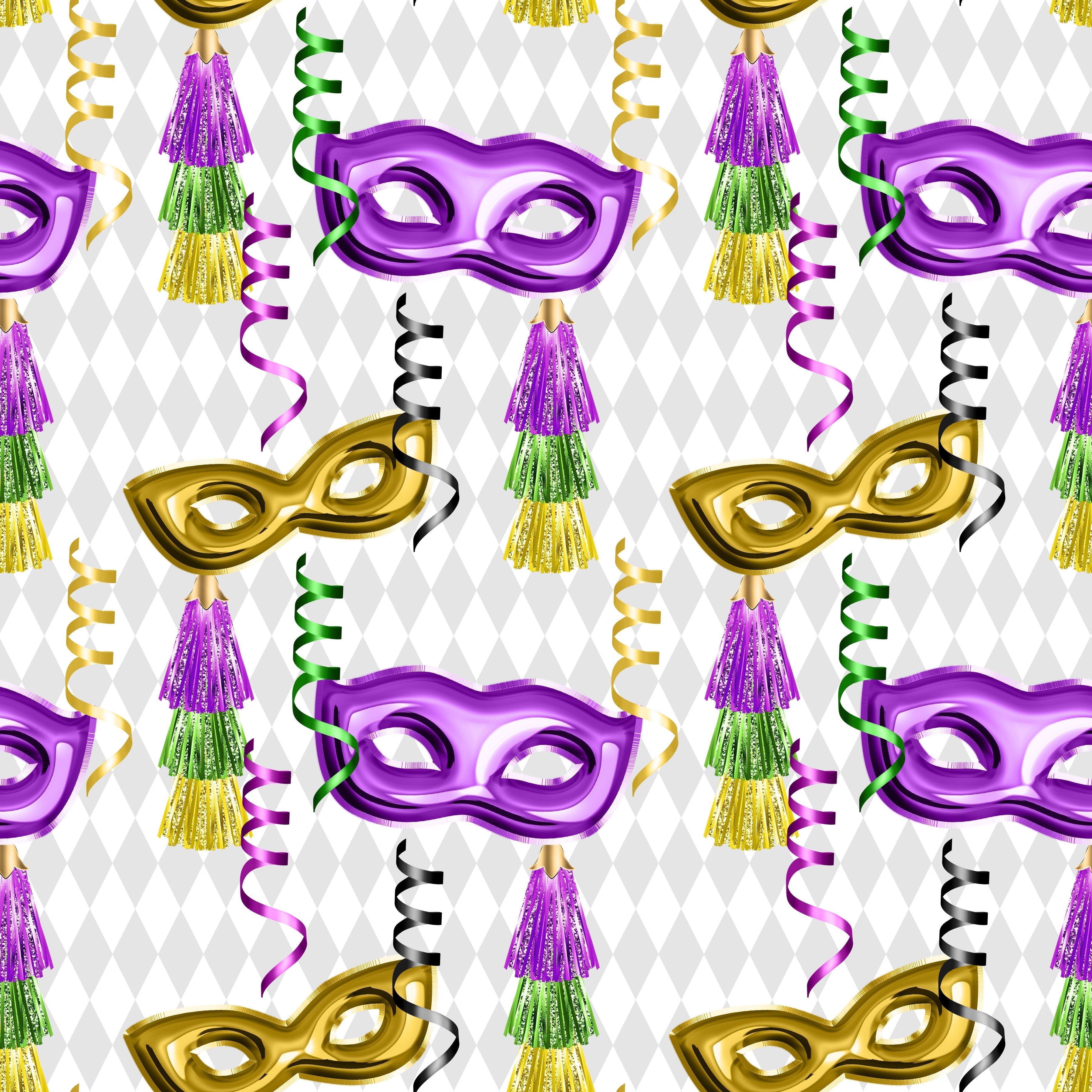 Mardi Gras Mask Patterned Vinyl 12" x 12" - The Vinyl Haus