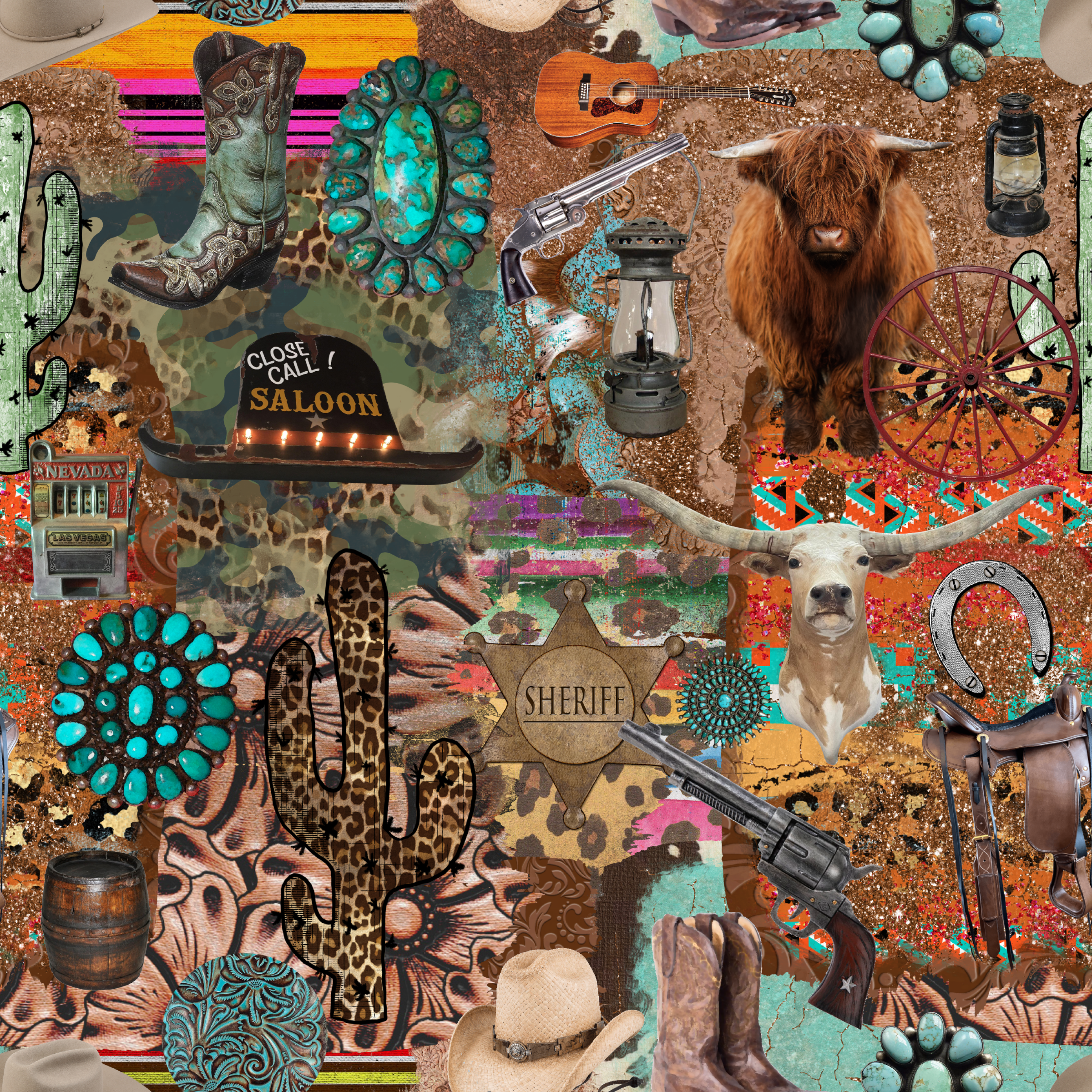 All Things Western Pattern Vinyl 12" x 11.5" - The Vinyl Haus Main image