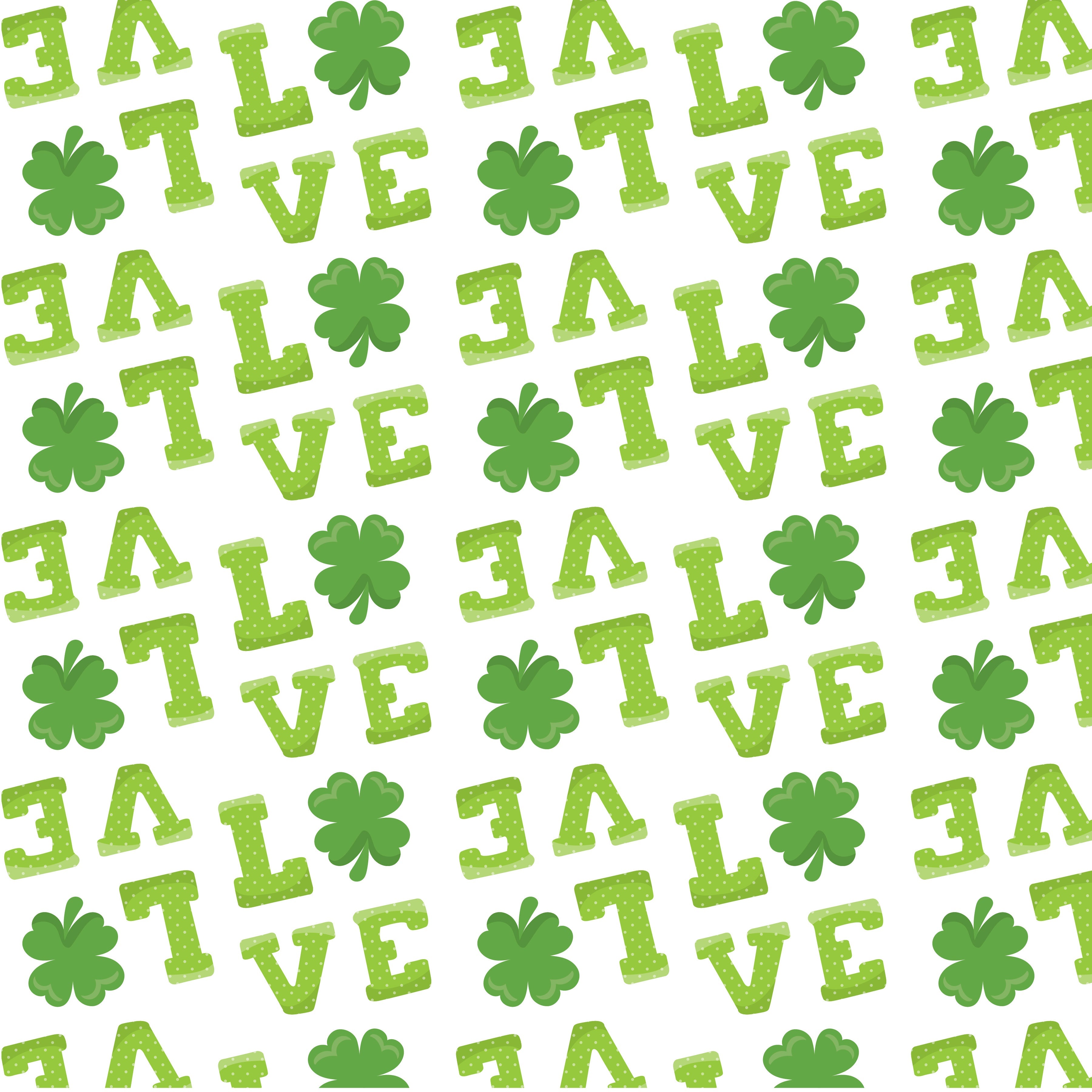 St Patrick's Day LOVE Pattern Vinyl 12" x 12 - The Vinyl Haus