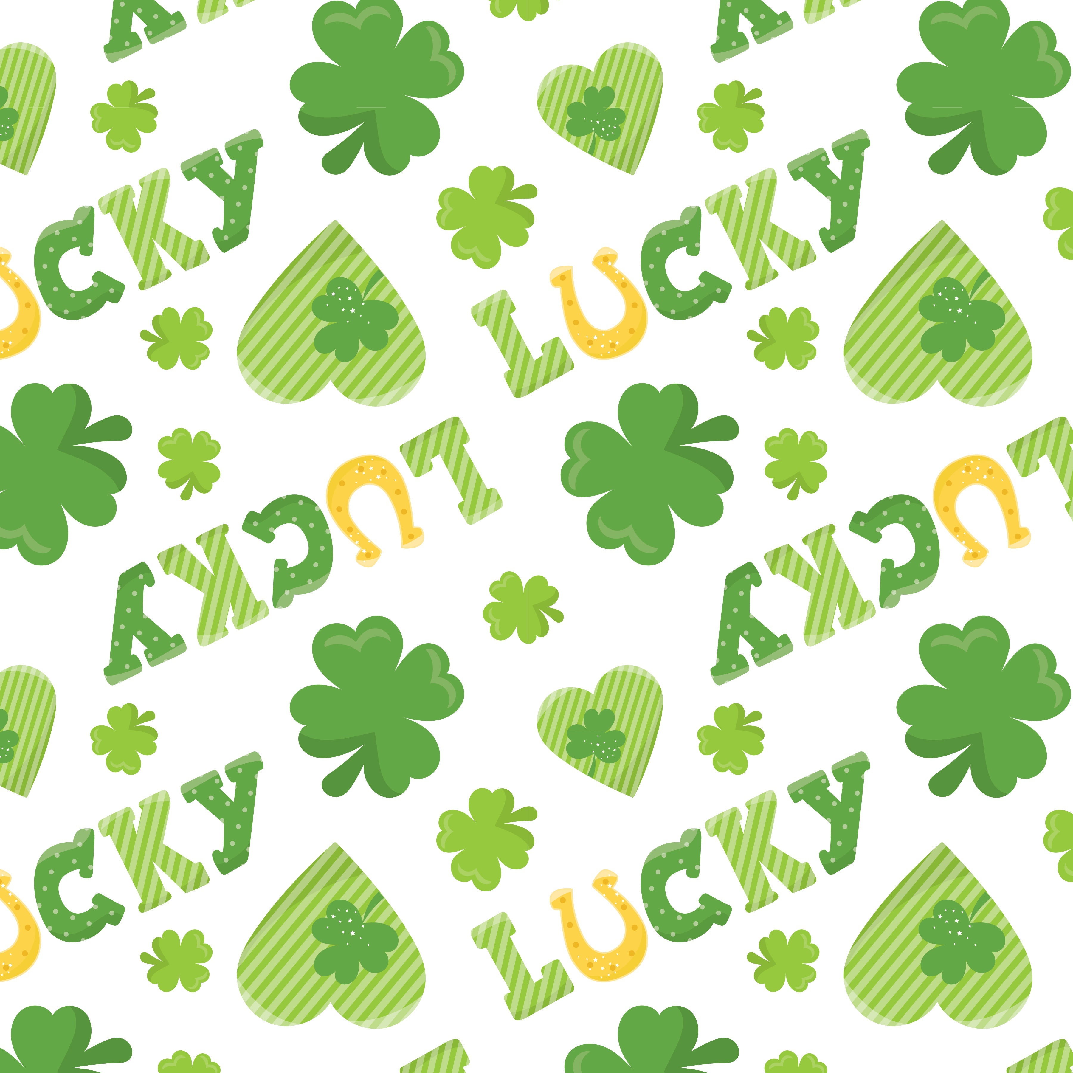 St Patrick's Day LUCKY Pattern Vinyl 12" x 12 - The Vinyl Haus Main image