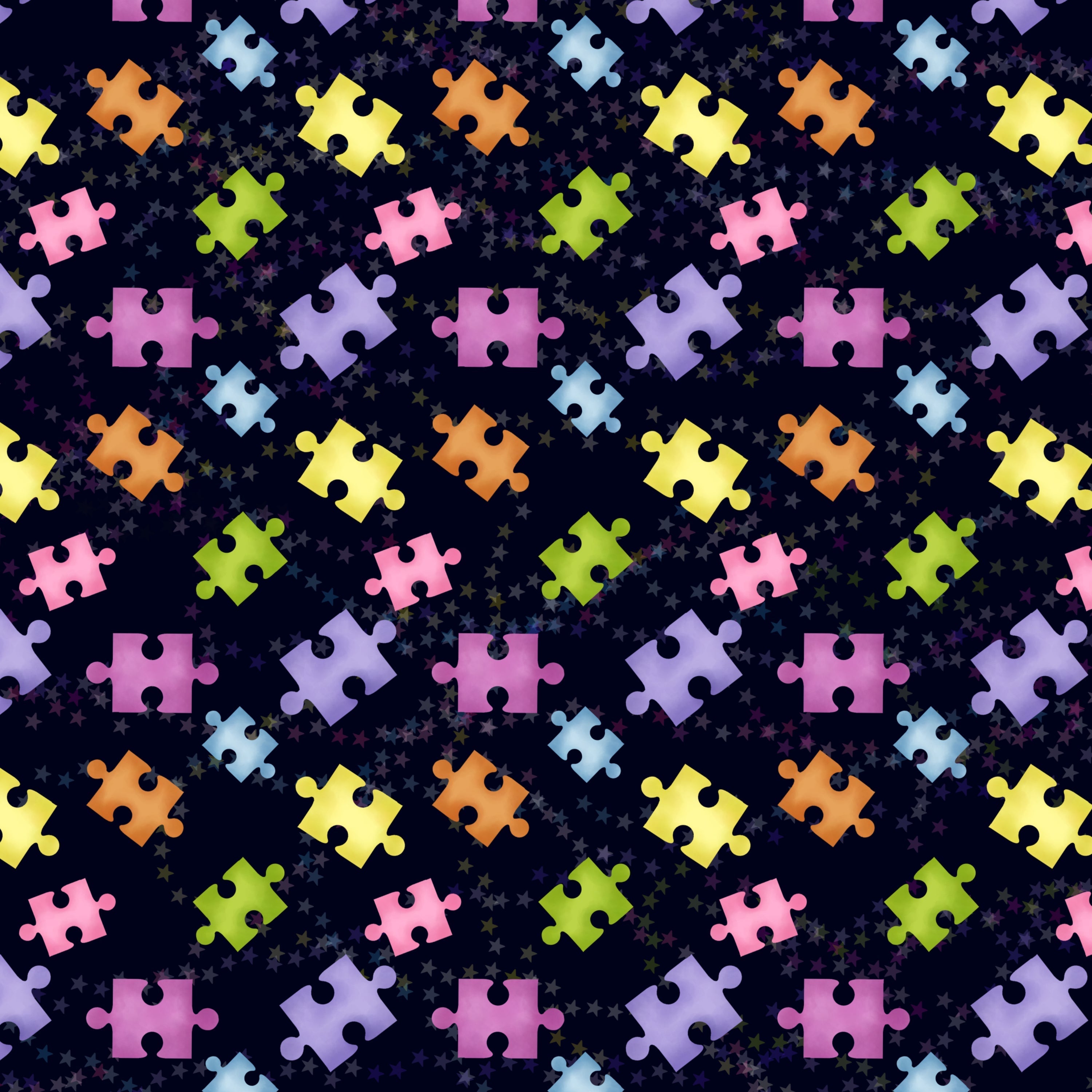 Puzzle Pieces Black Background Pattern Vinyl 12" x 12" - The Vinyl Haus Main image